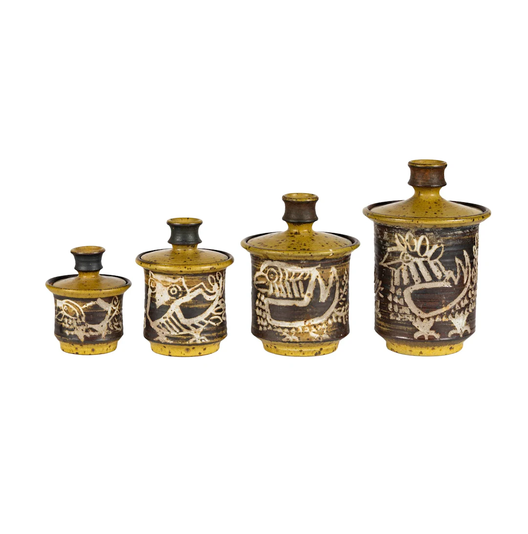 Four Covered Vessels