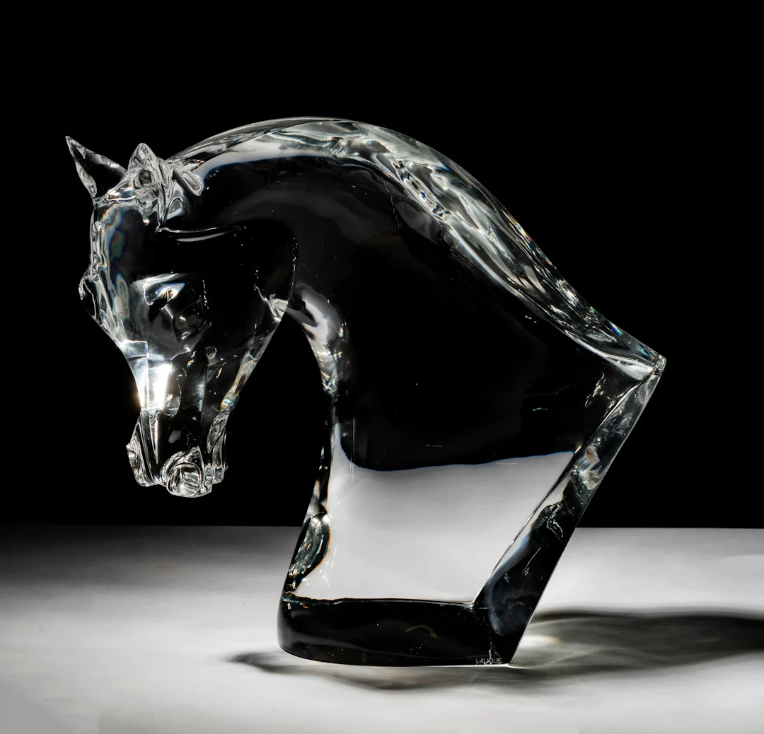 A Lalique Horse's Head Tete de Cheval Sculpture