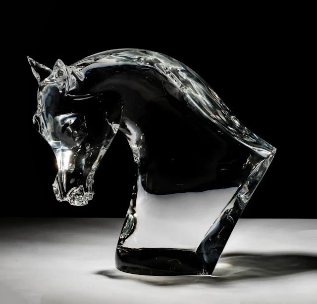 A Lalique Horse's Head Tete de Cheval Sculpture