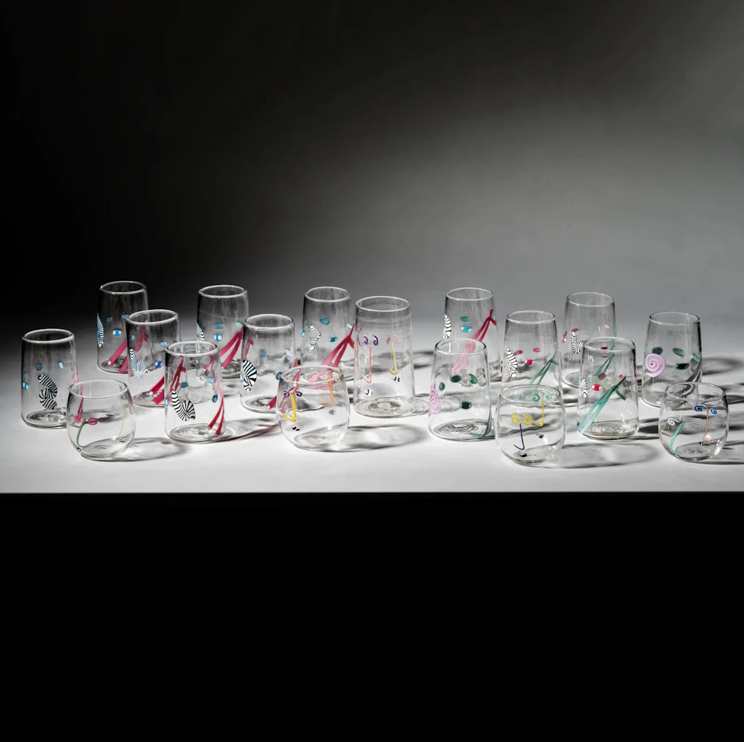 Kerry Feldman for Fineline Studios, Group of Art Glass Drinkware