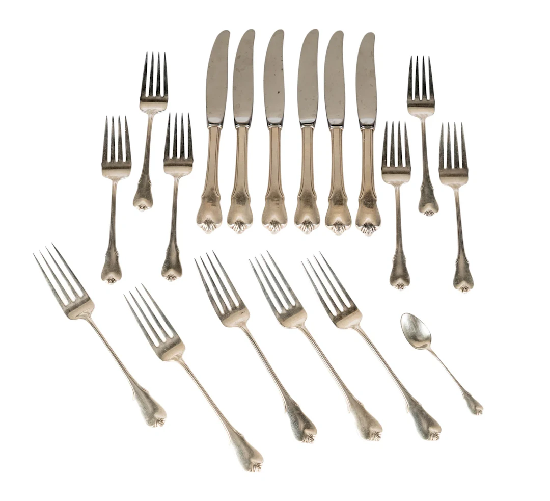 A Partial Set of Wallace Grand Colonial Sterling Silver Flatware