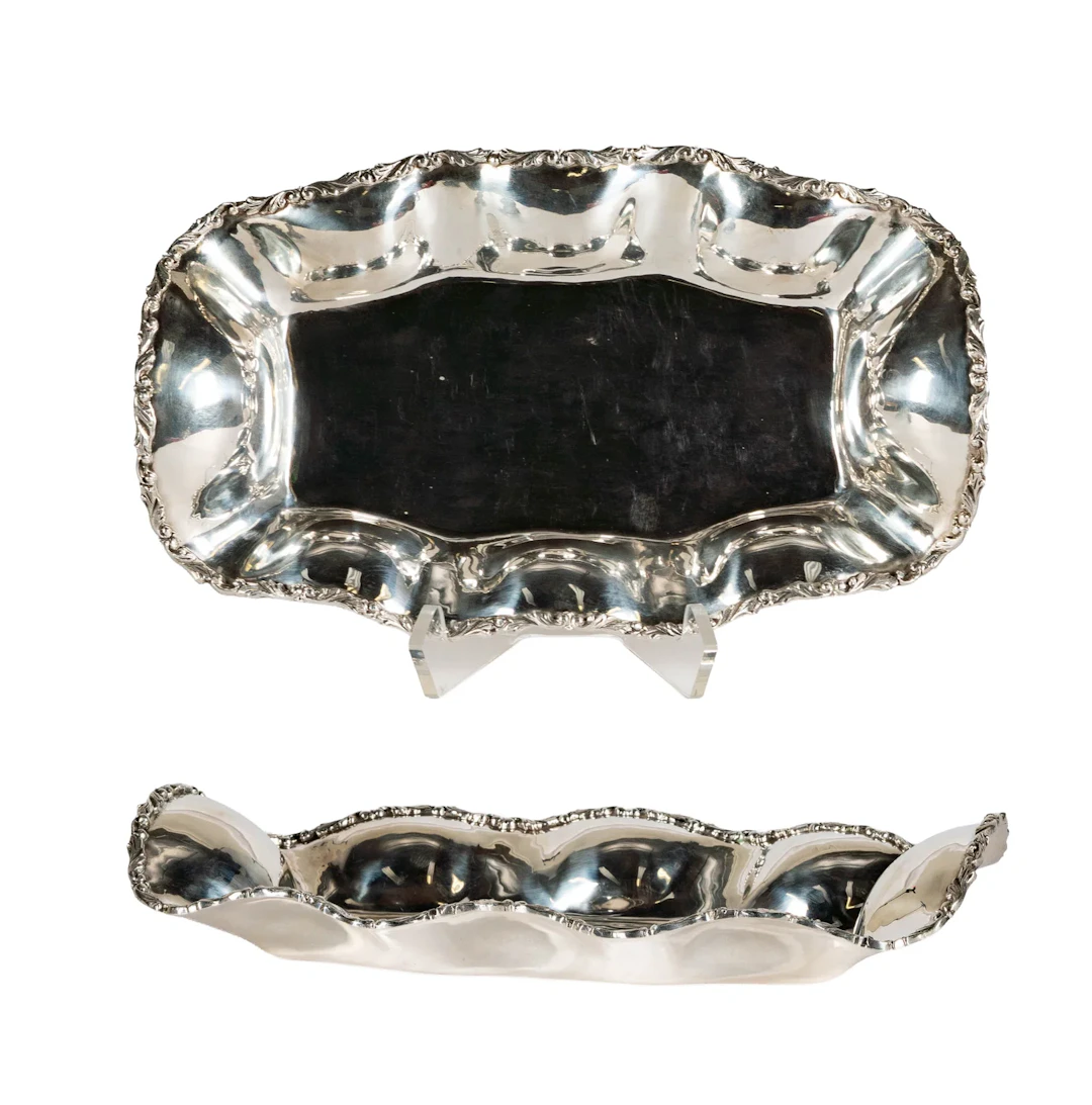 A Mexican Sterling Silver Bread Tray