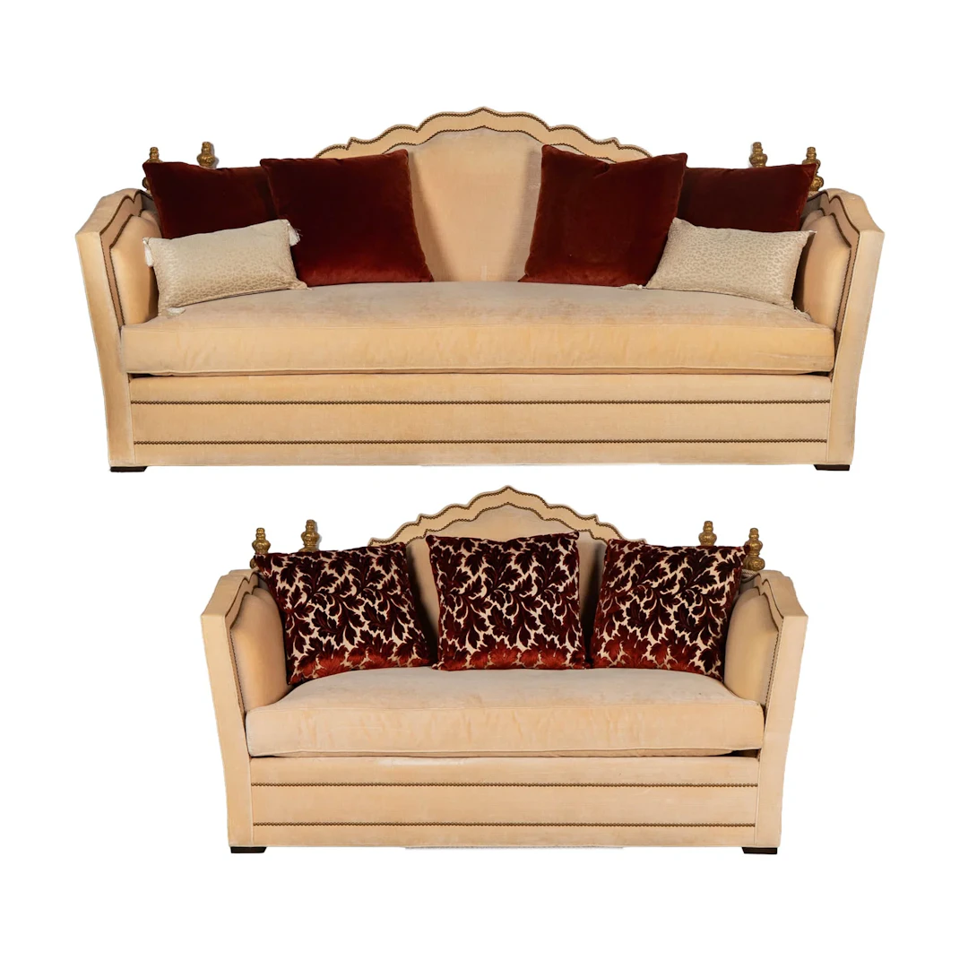 An Ebanista Knole Sofa and Loveseat Set