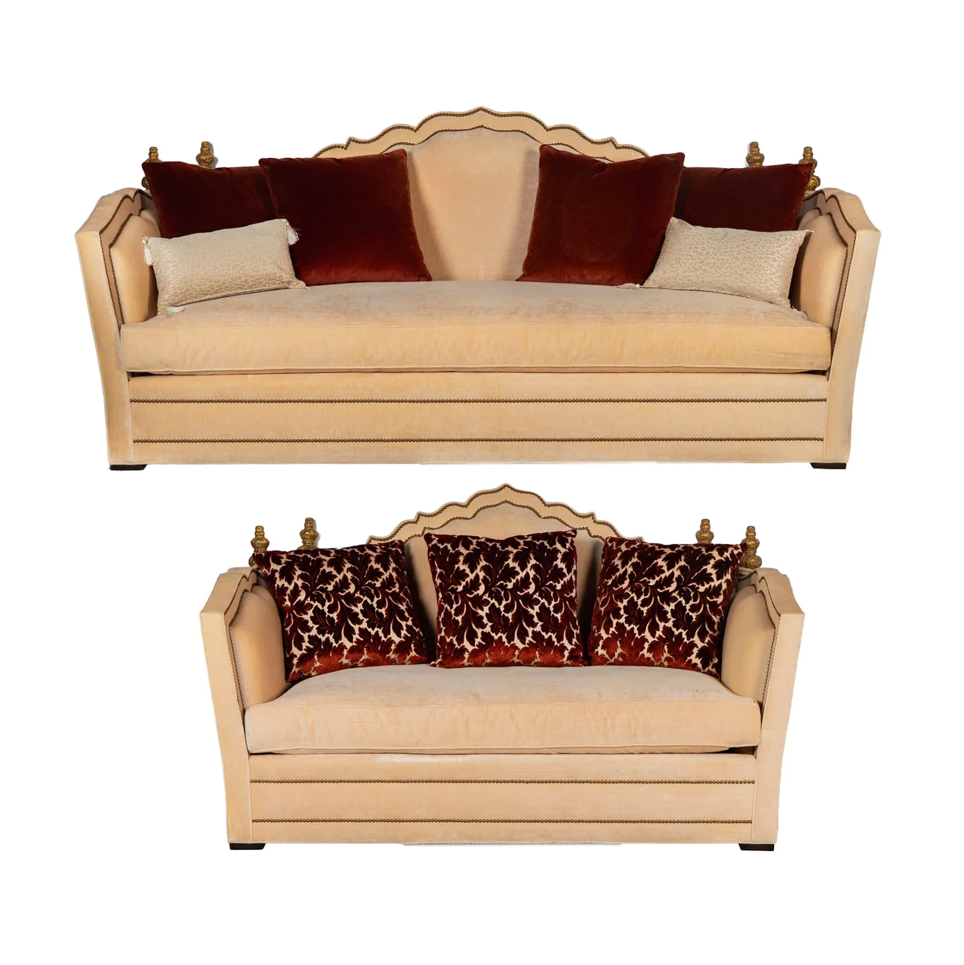 An Ebanista Knole Sofa and Loveseat Set