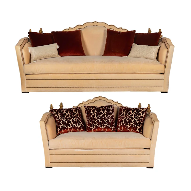 An Ebanista Knole Sofa and Loveseat Set