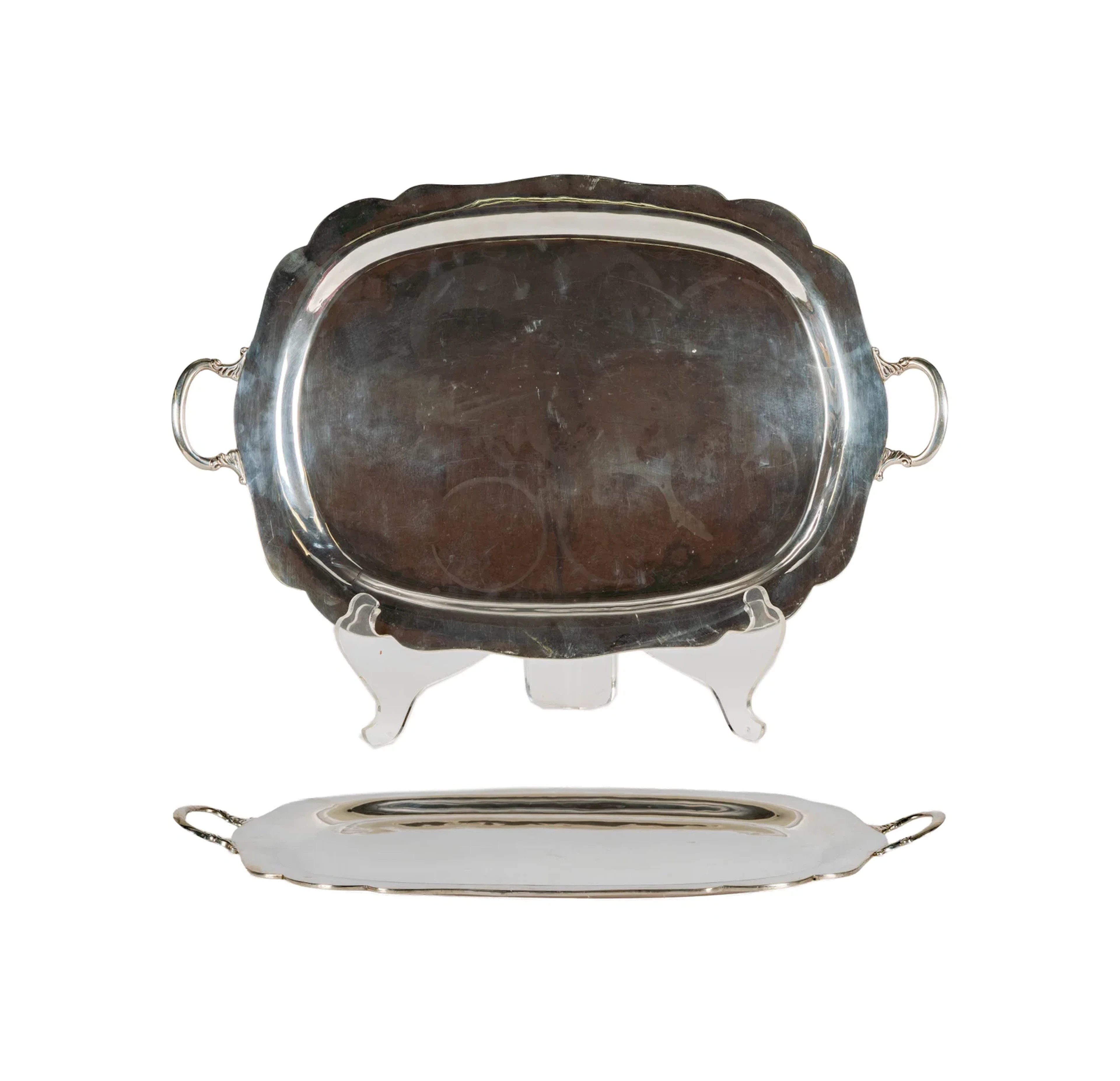 A Mexican Sterling Silver Two-Handle Tray