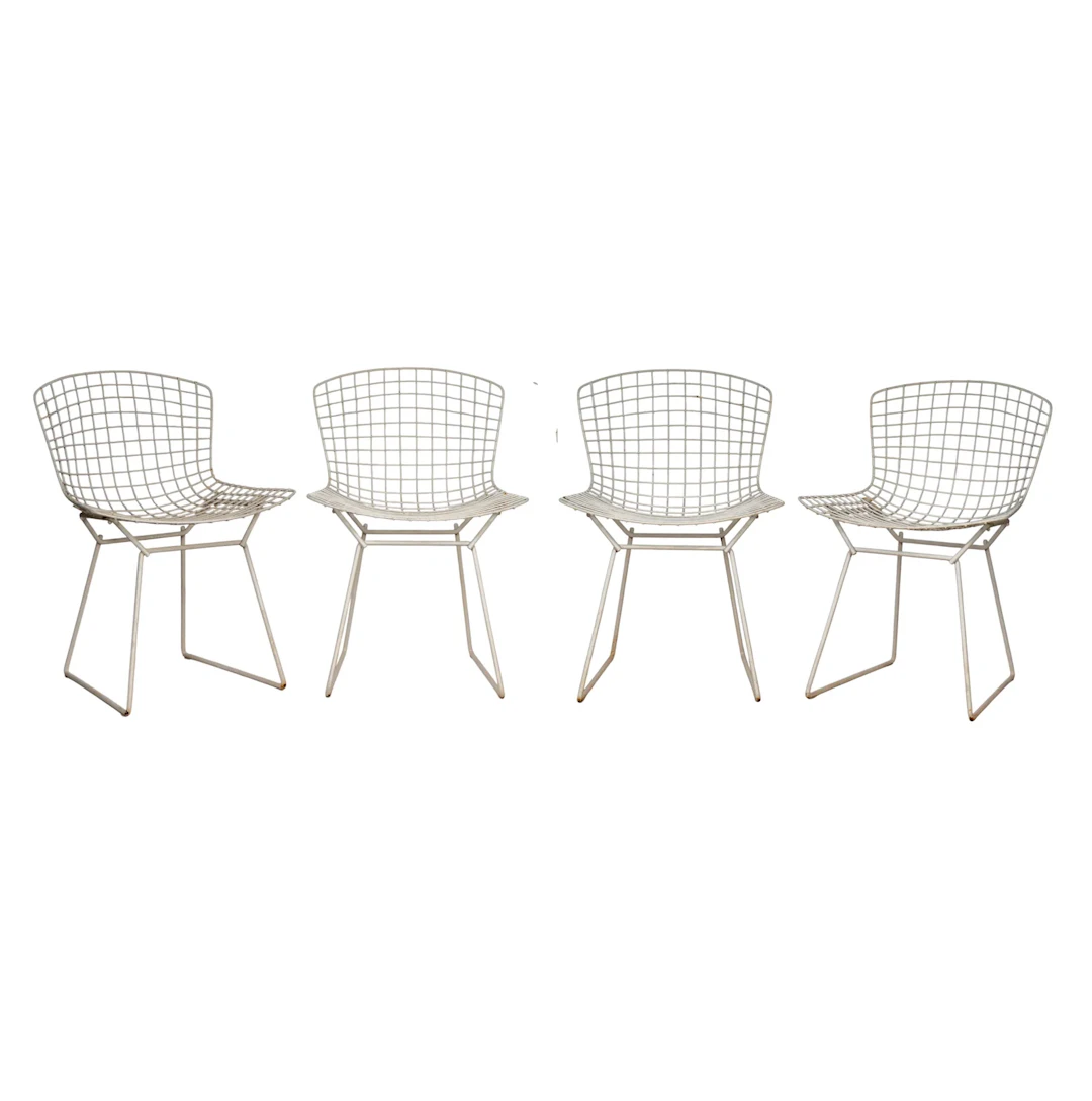 Harry Bertoia for Knoll, Set of Four Wire Side Chairs