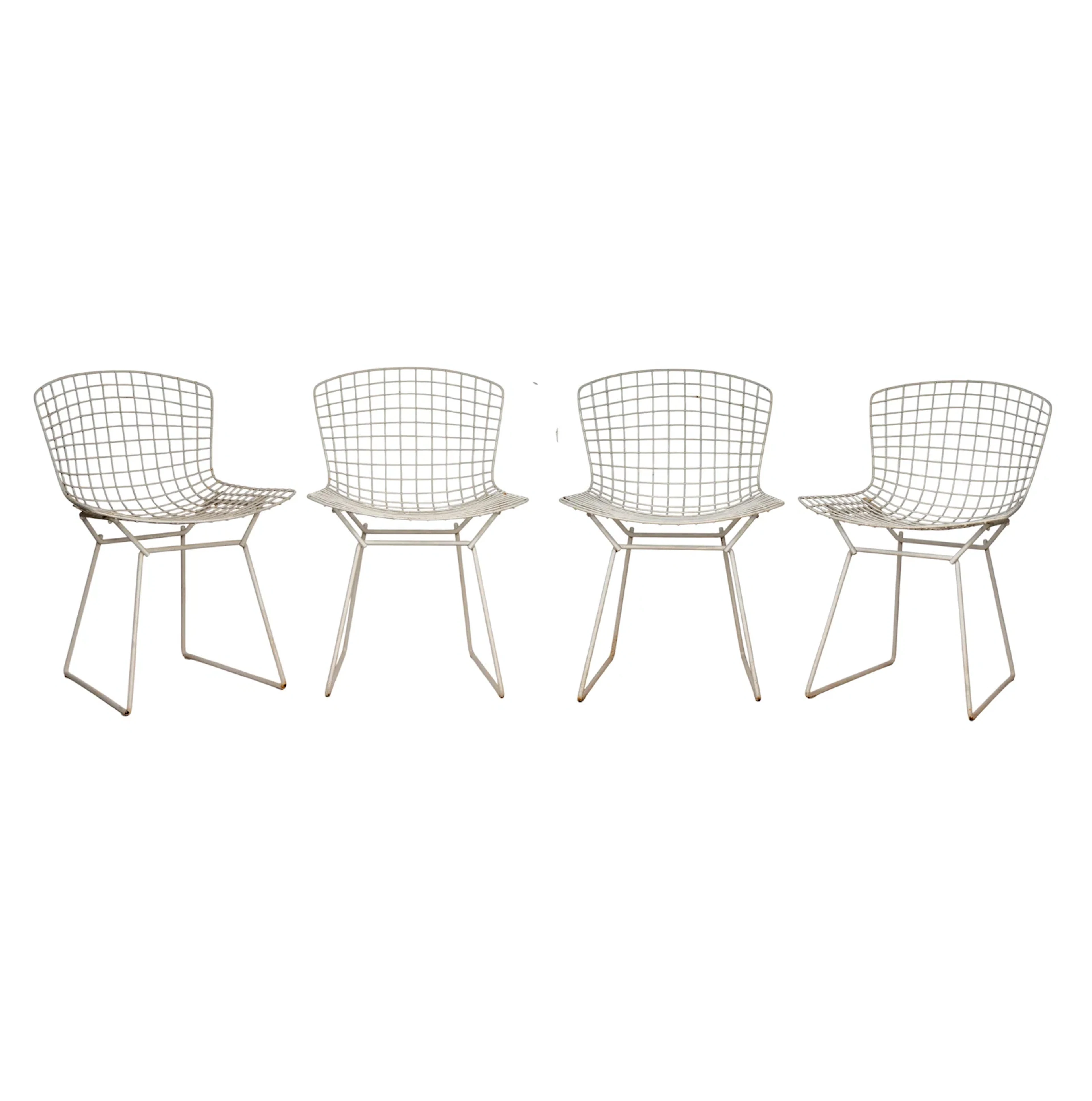 Harry Bertoia for Knoll, Set of Four Wire Side Chairs