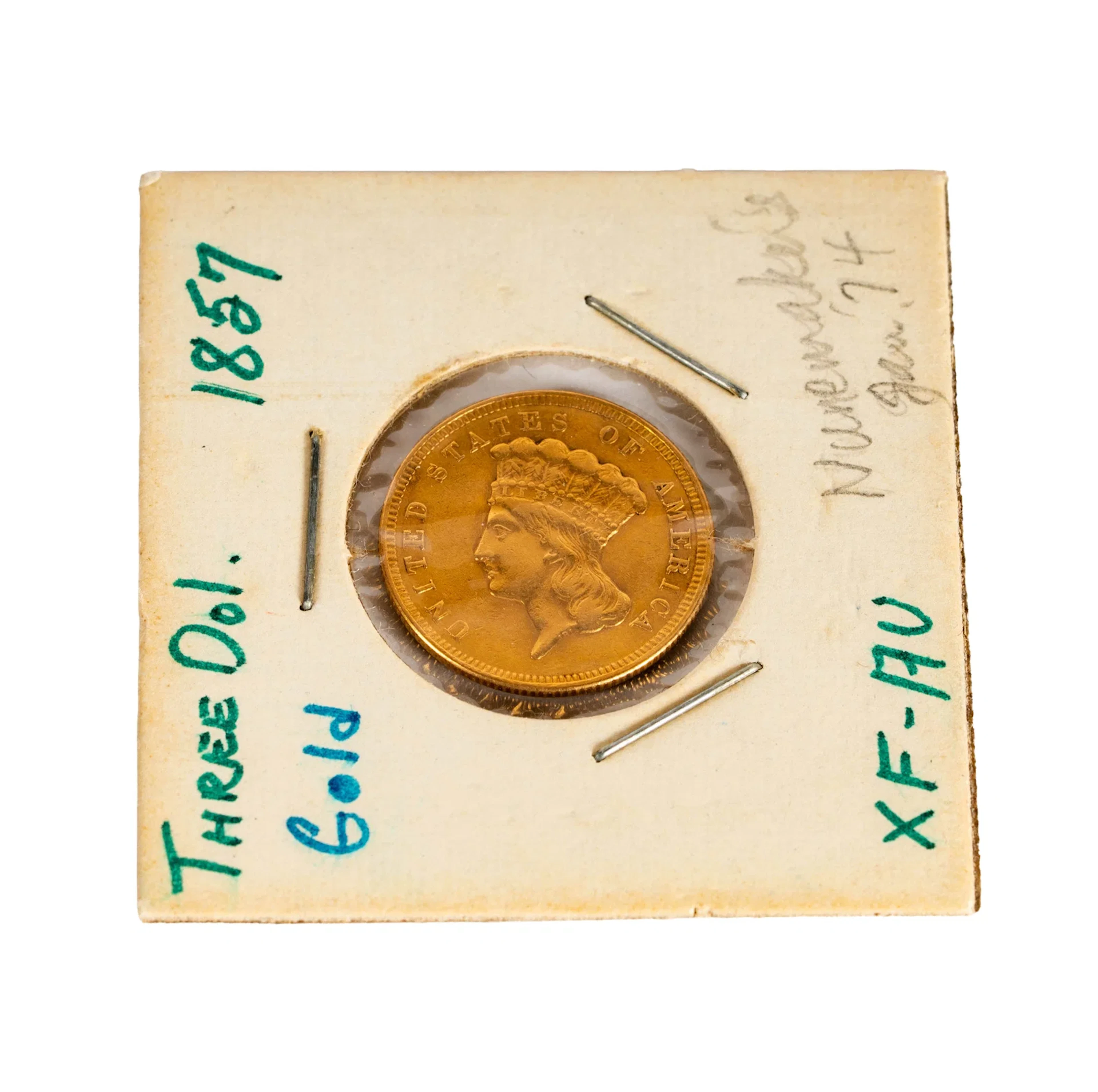 1857 US $3.00 Gold Coin