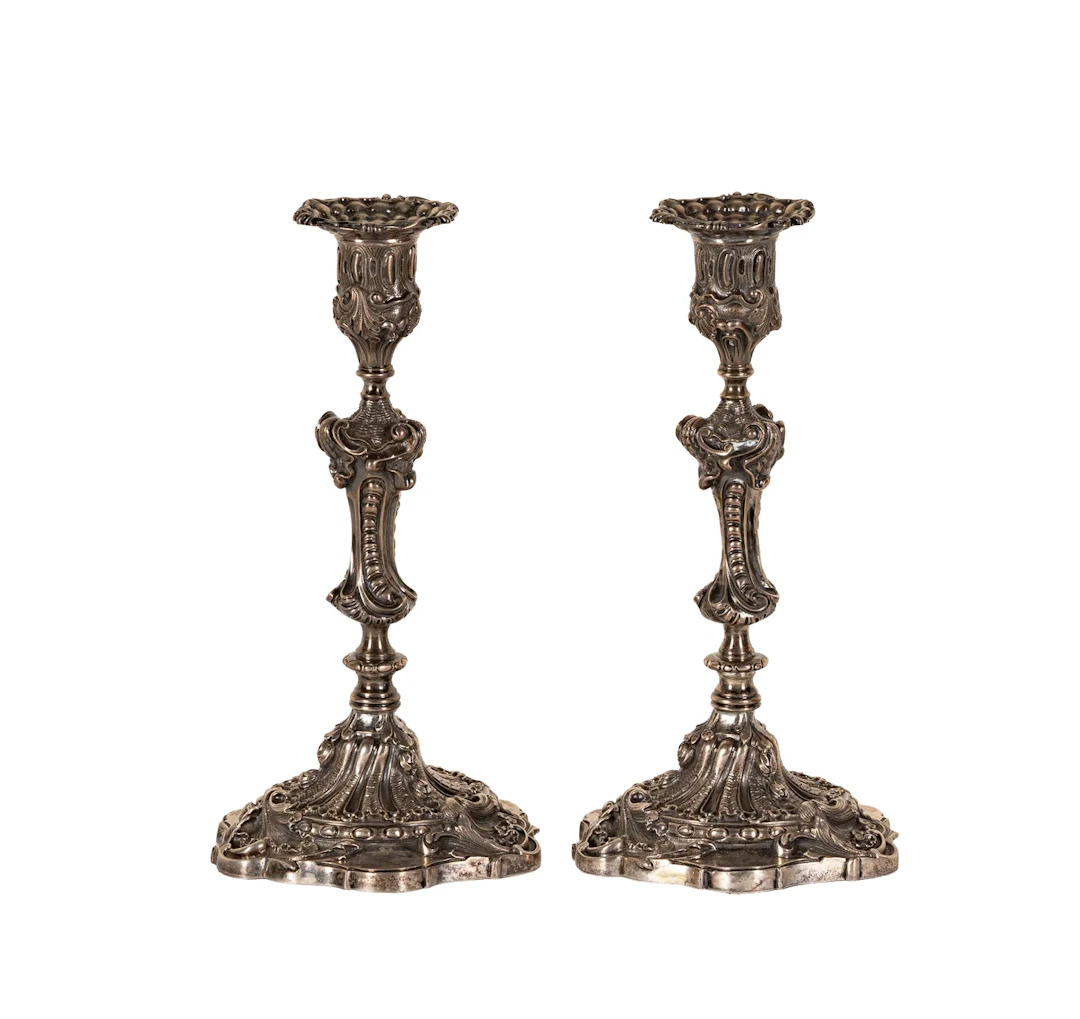 A Pair of M. Buccellati Italian Sterling Candlesticks