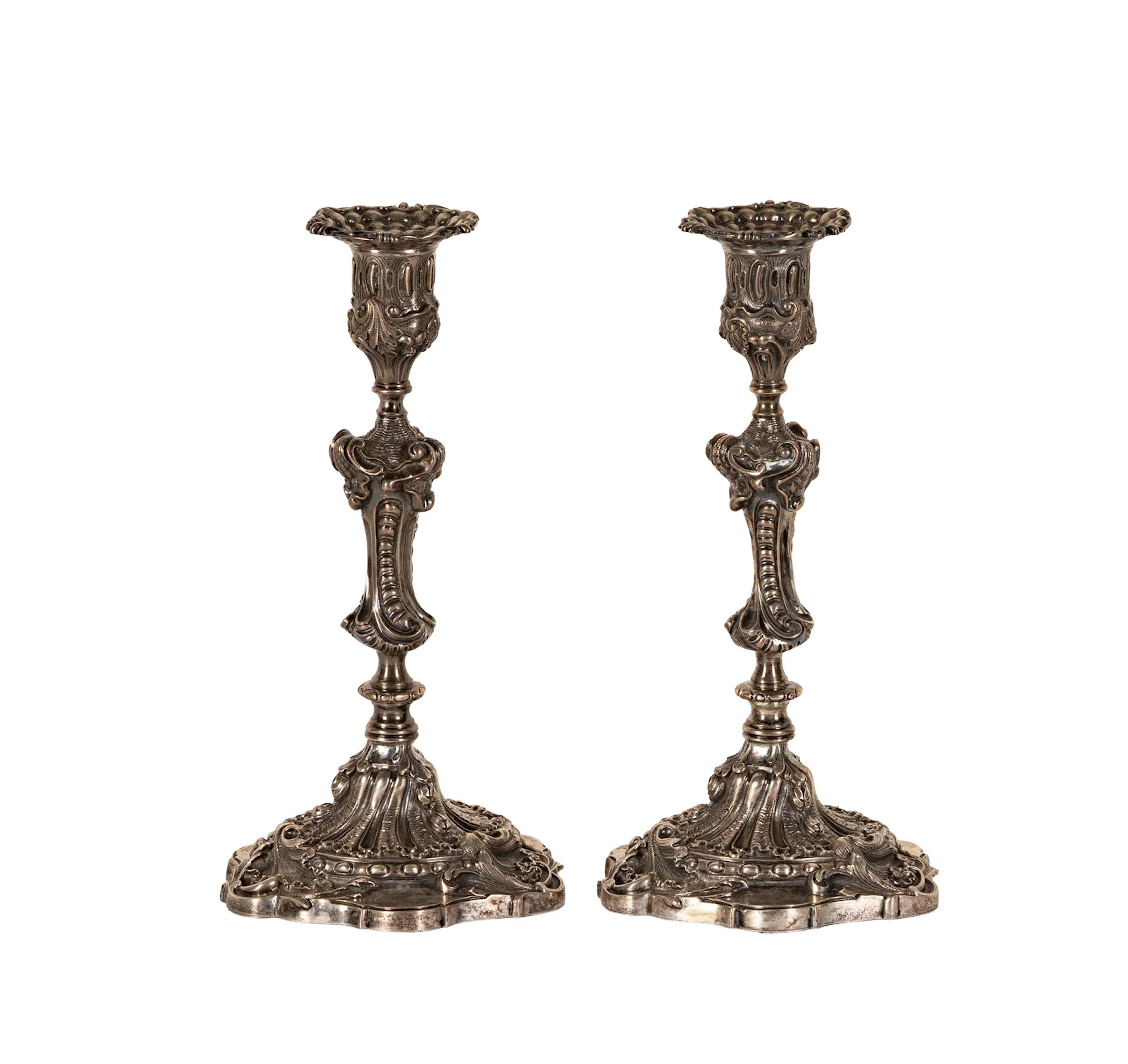 A Pair of M. Buccellati Italian Sterling Candlesticks