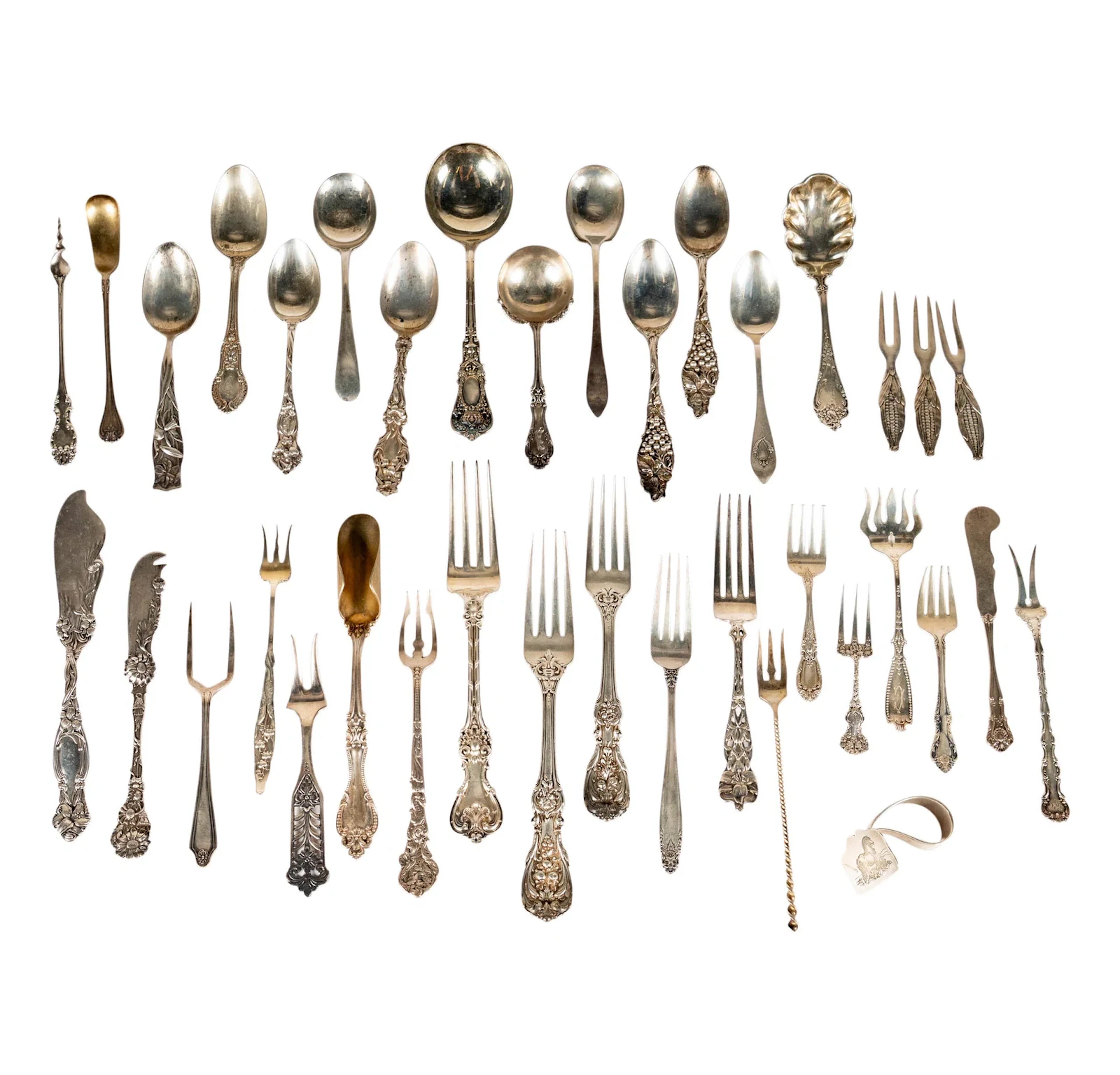 A Collection of Sterling Silver Utensils