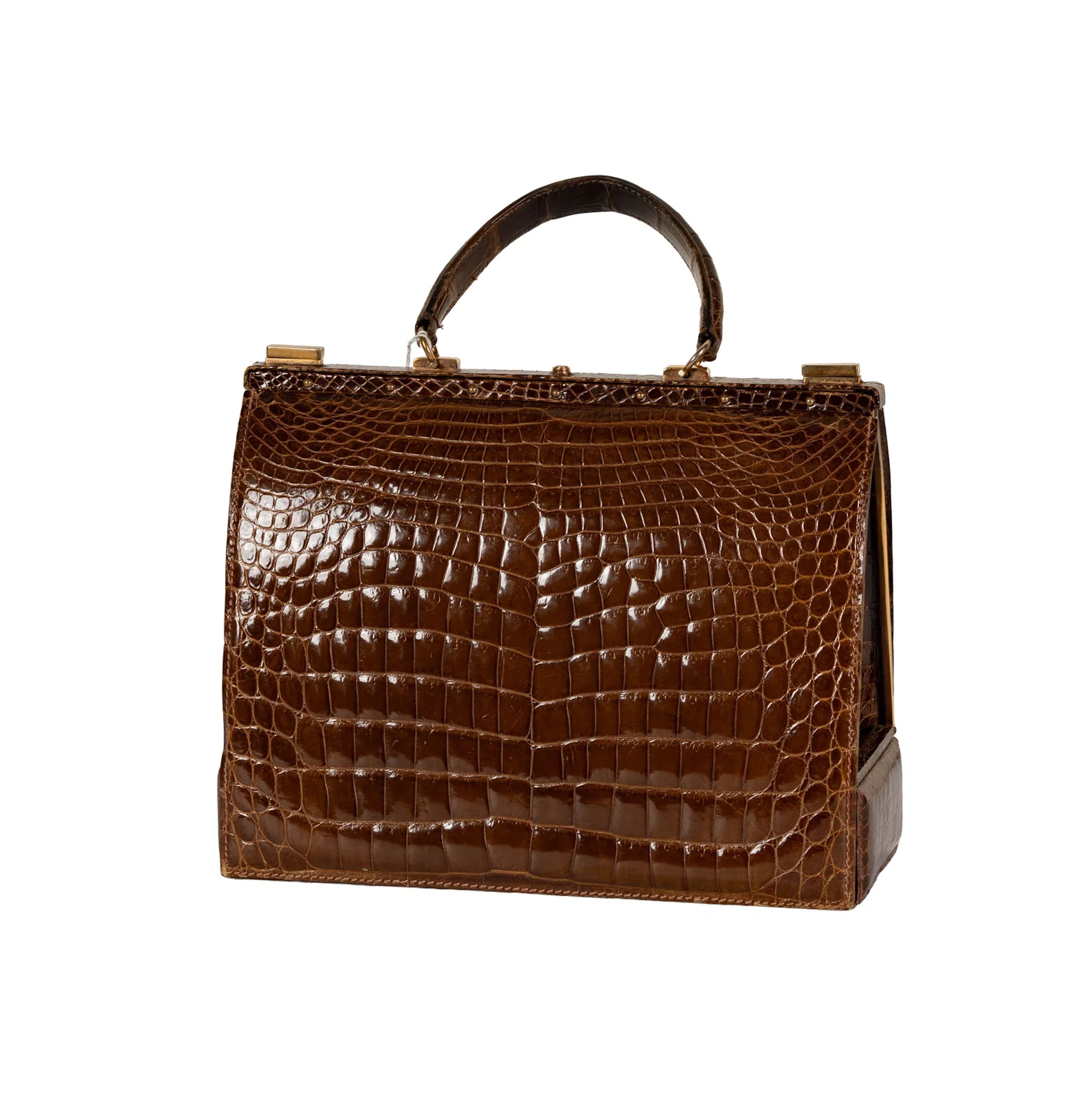 Lederer Brown Leather Travel Handbag