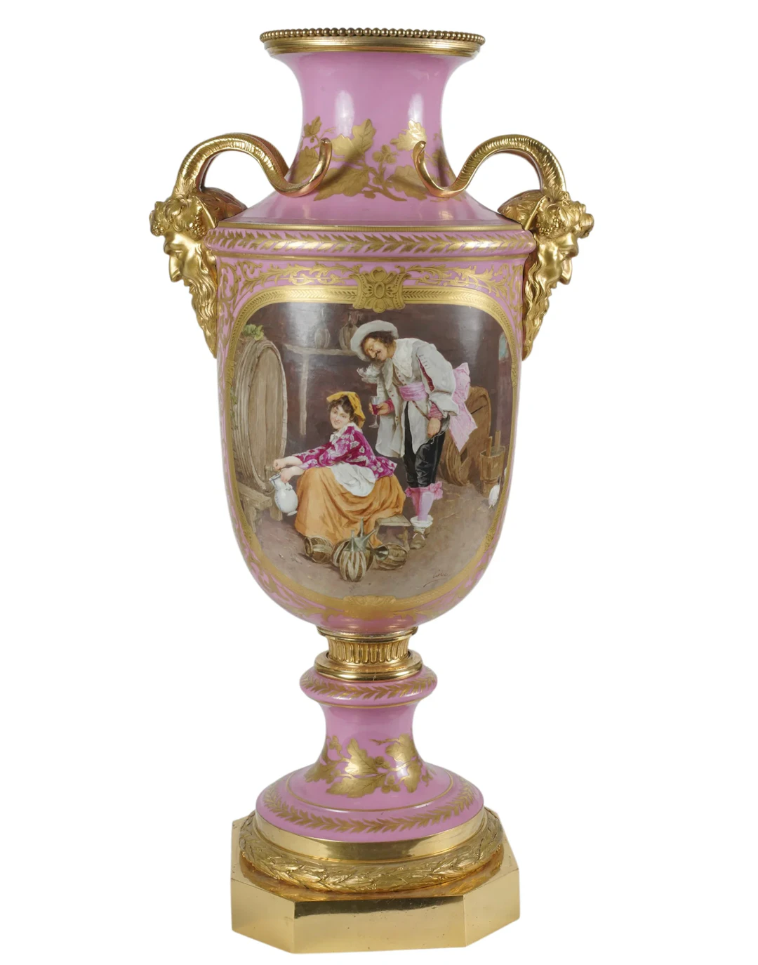 A French Sevres-Style Bronze Mounted Porcelain Vase