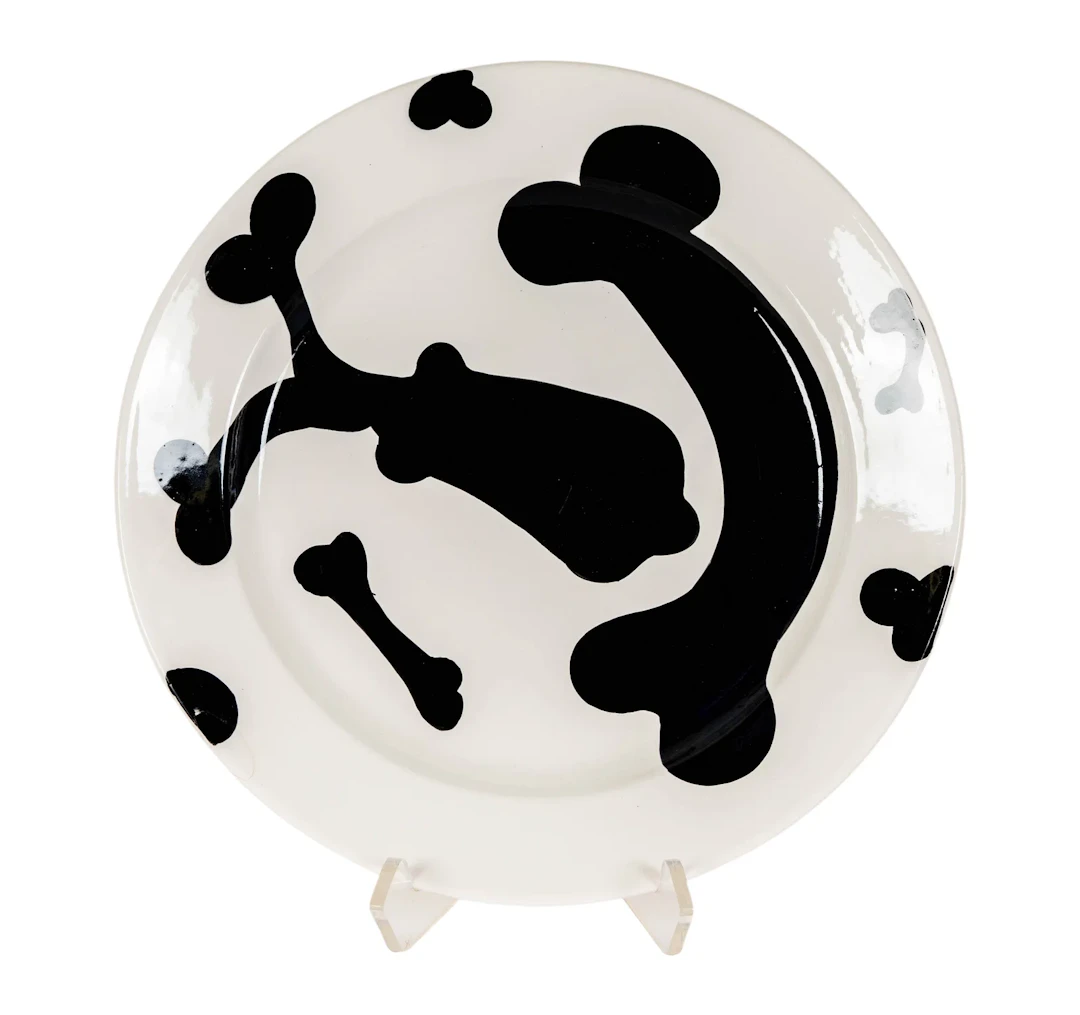 Gronk Nicandro for Gaetano Pottery, Black and White Charger