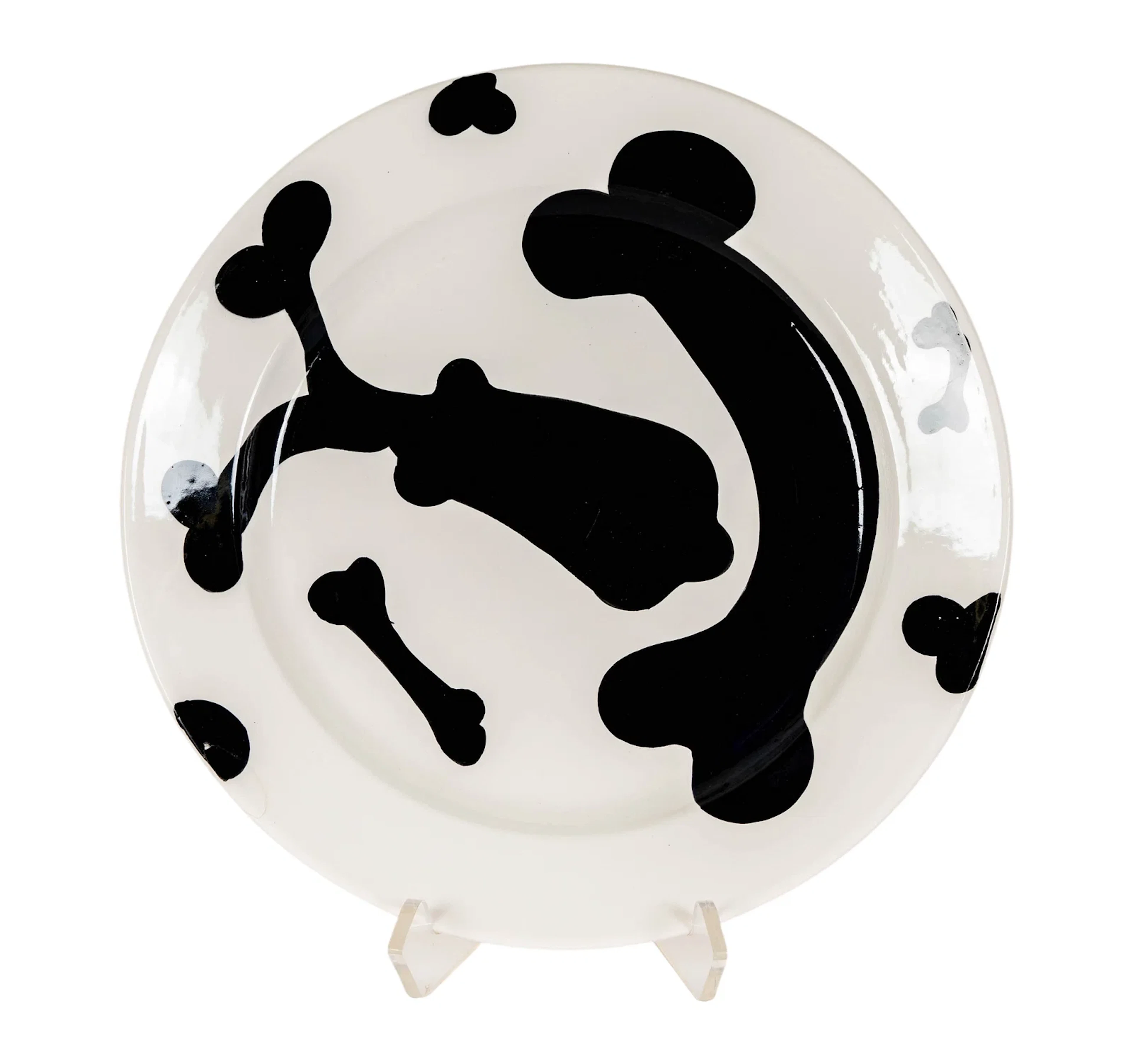 Gronk Nicandro for Gaetano Pottery, Black and White Charger