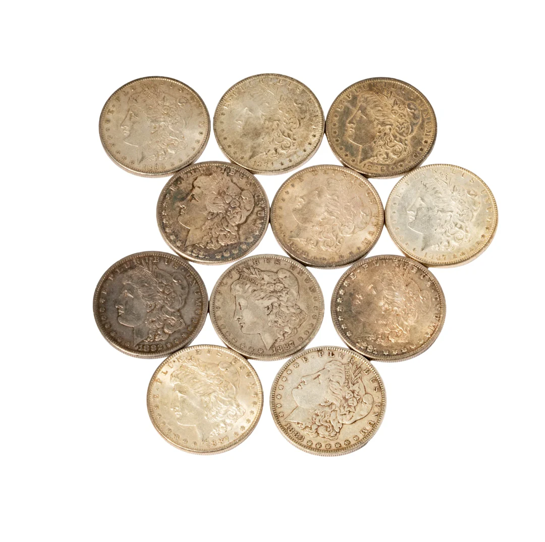 Collection of 11 US Morgan Silver Dollars Various Dates