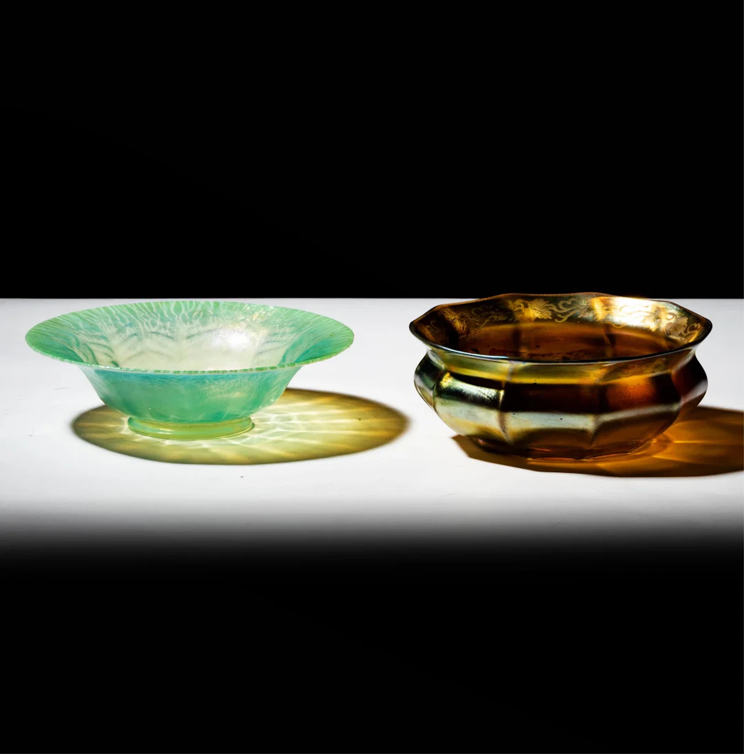 Two L.C. Tiffany Favrile Glass Bowls
