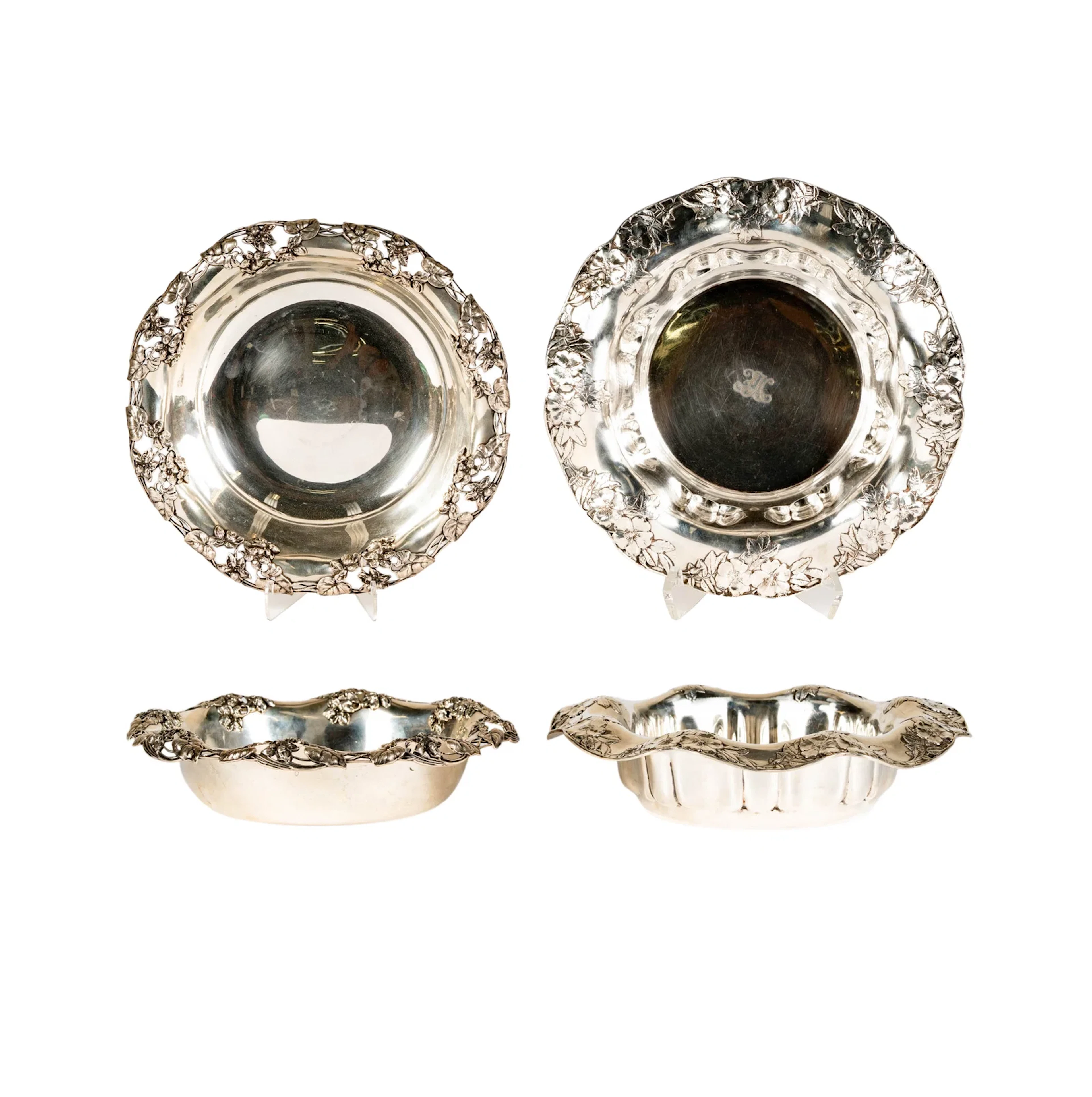 Two Tiffany and Co. Sterling Silver Repousse Bowls