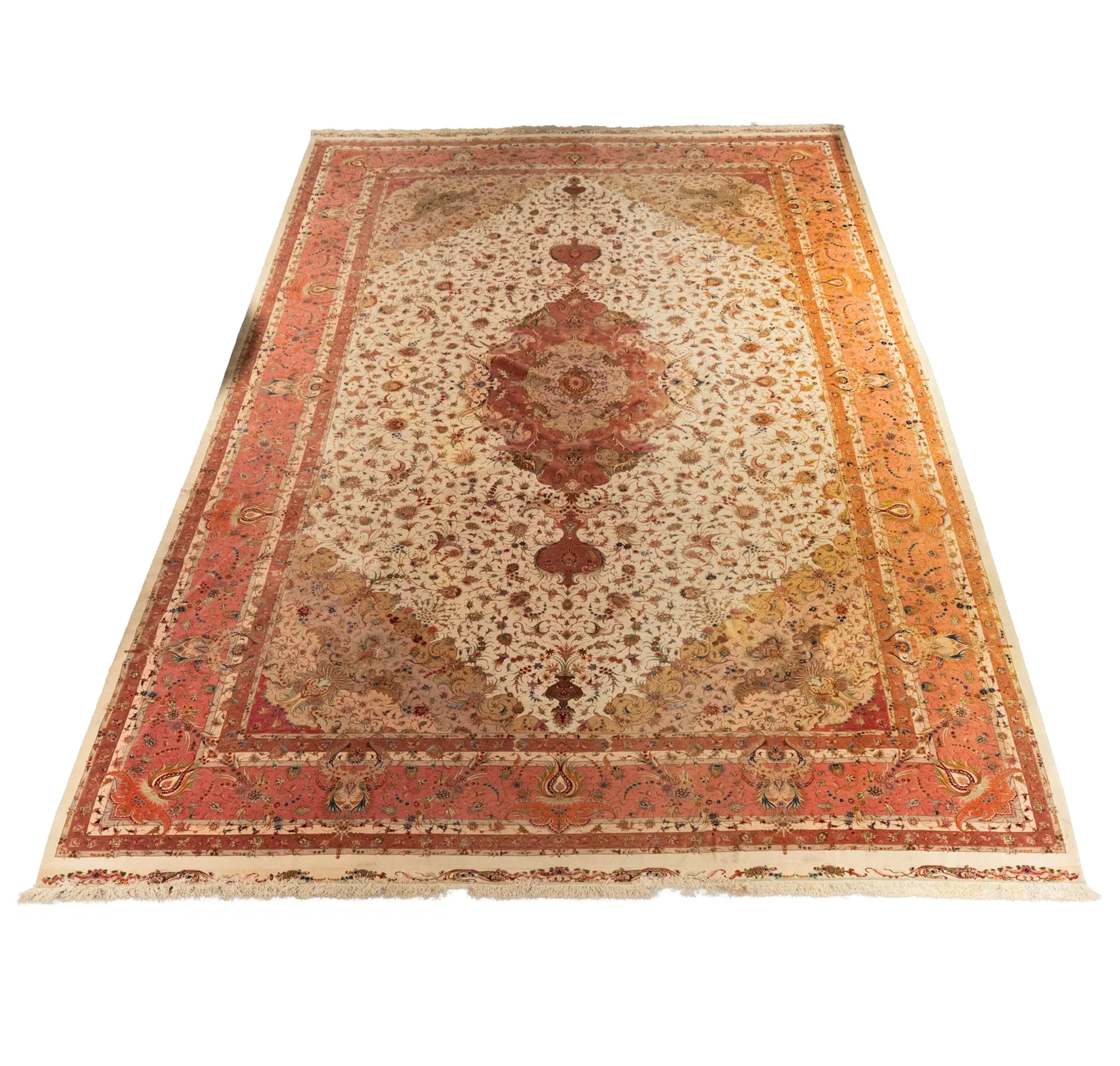 A Silk Tabriz Palatial Area Rug