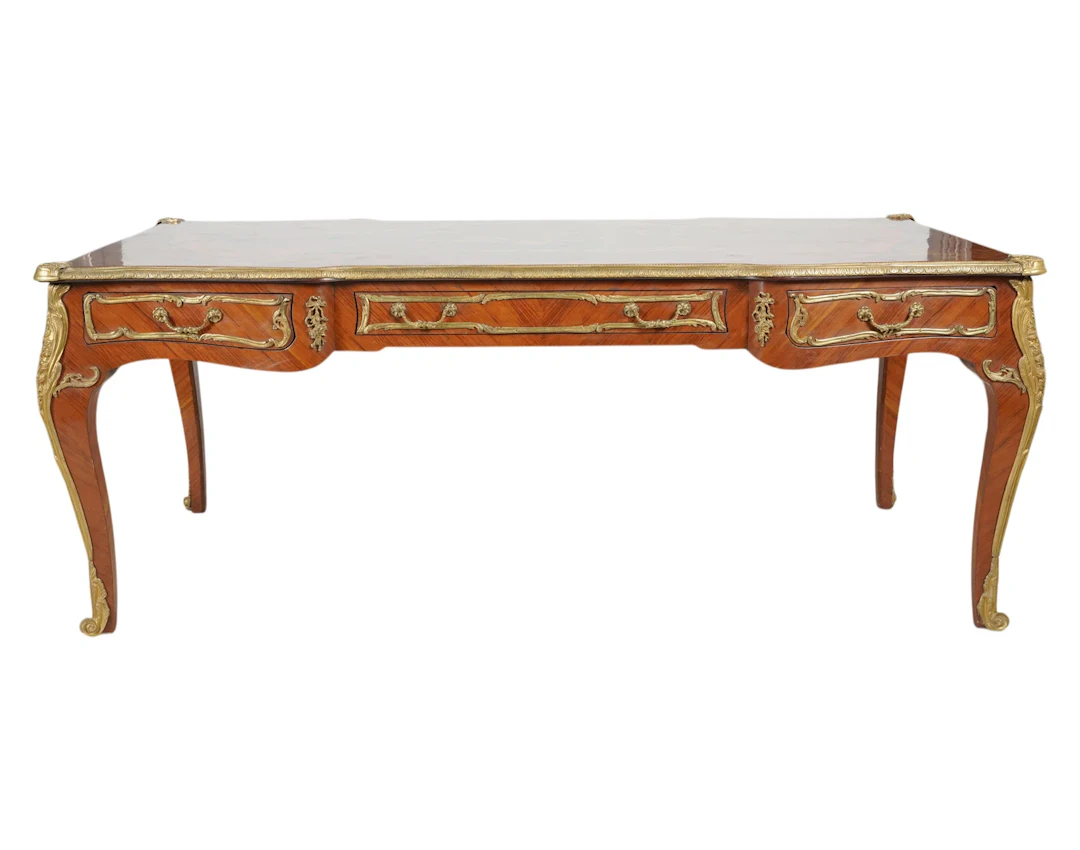 A French Louis XV-Style Marquetry Inlaid Desk