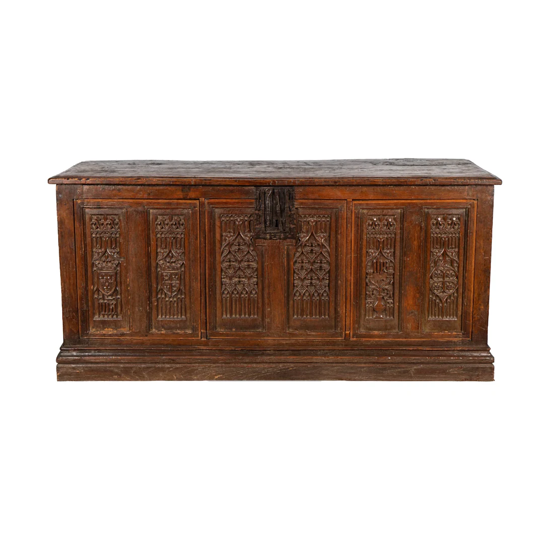 Antique English Oak Trunk