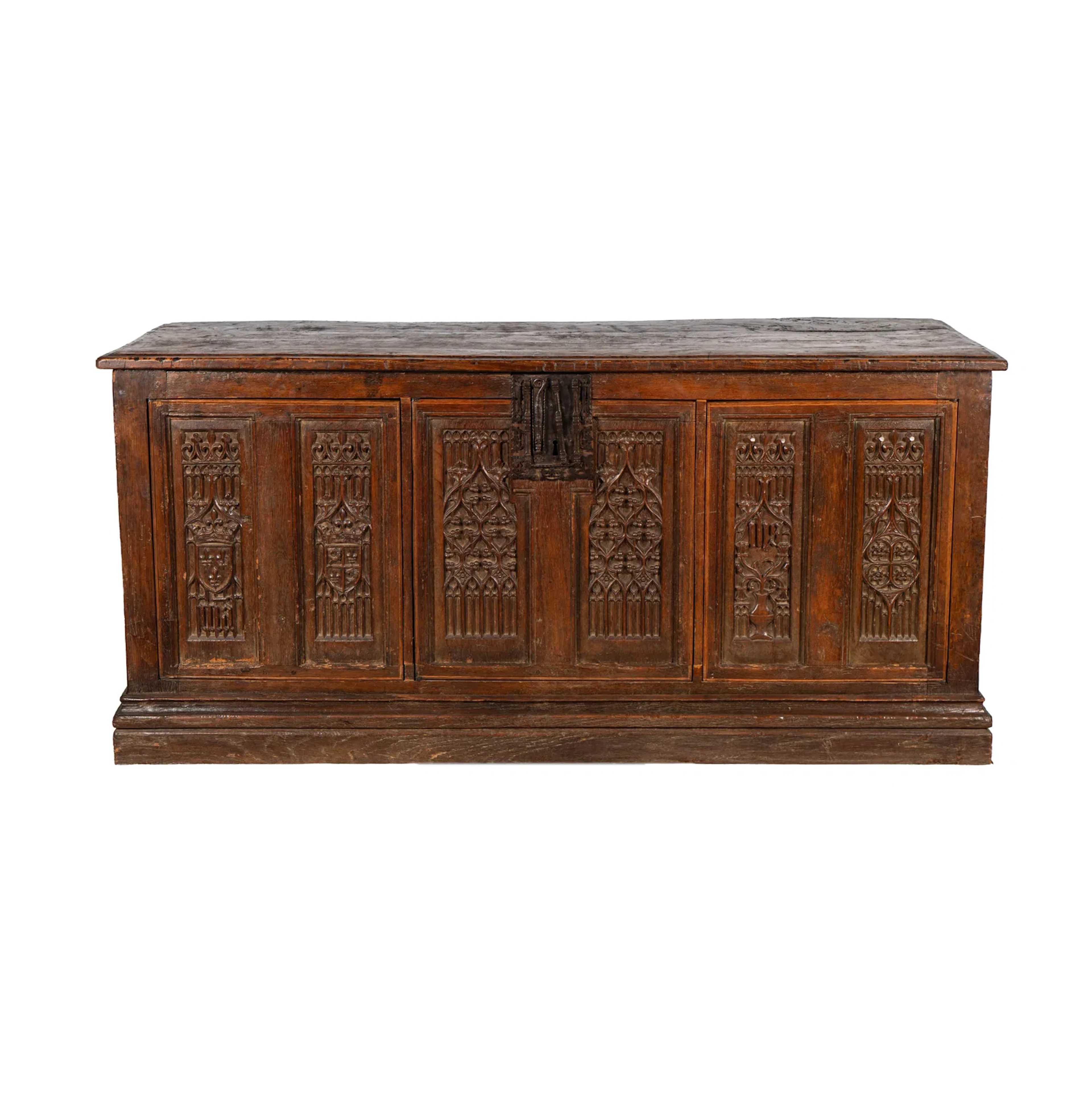 Antique English Oak Trunk