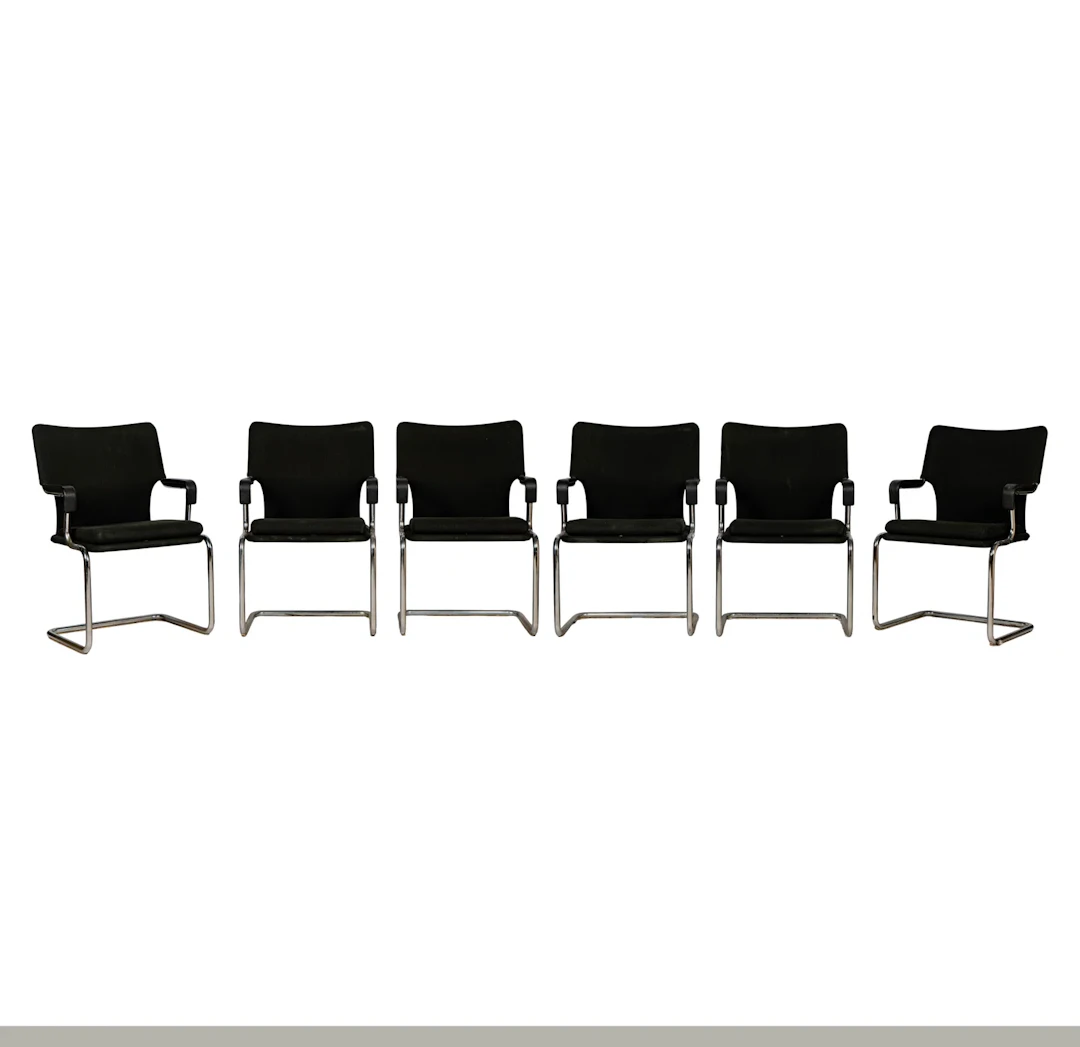 A Set of Six Mid-Century Modern Armchairs