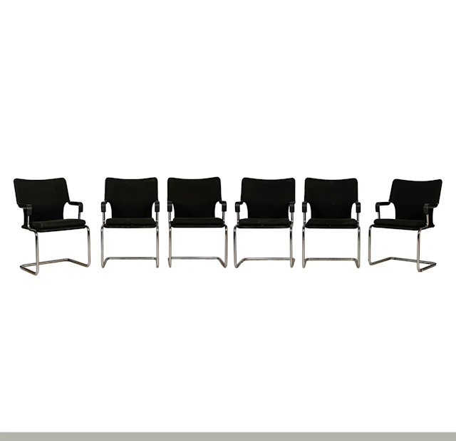 A Set of Six Mid-Century Modern Armchairs