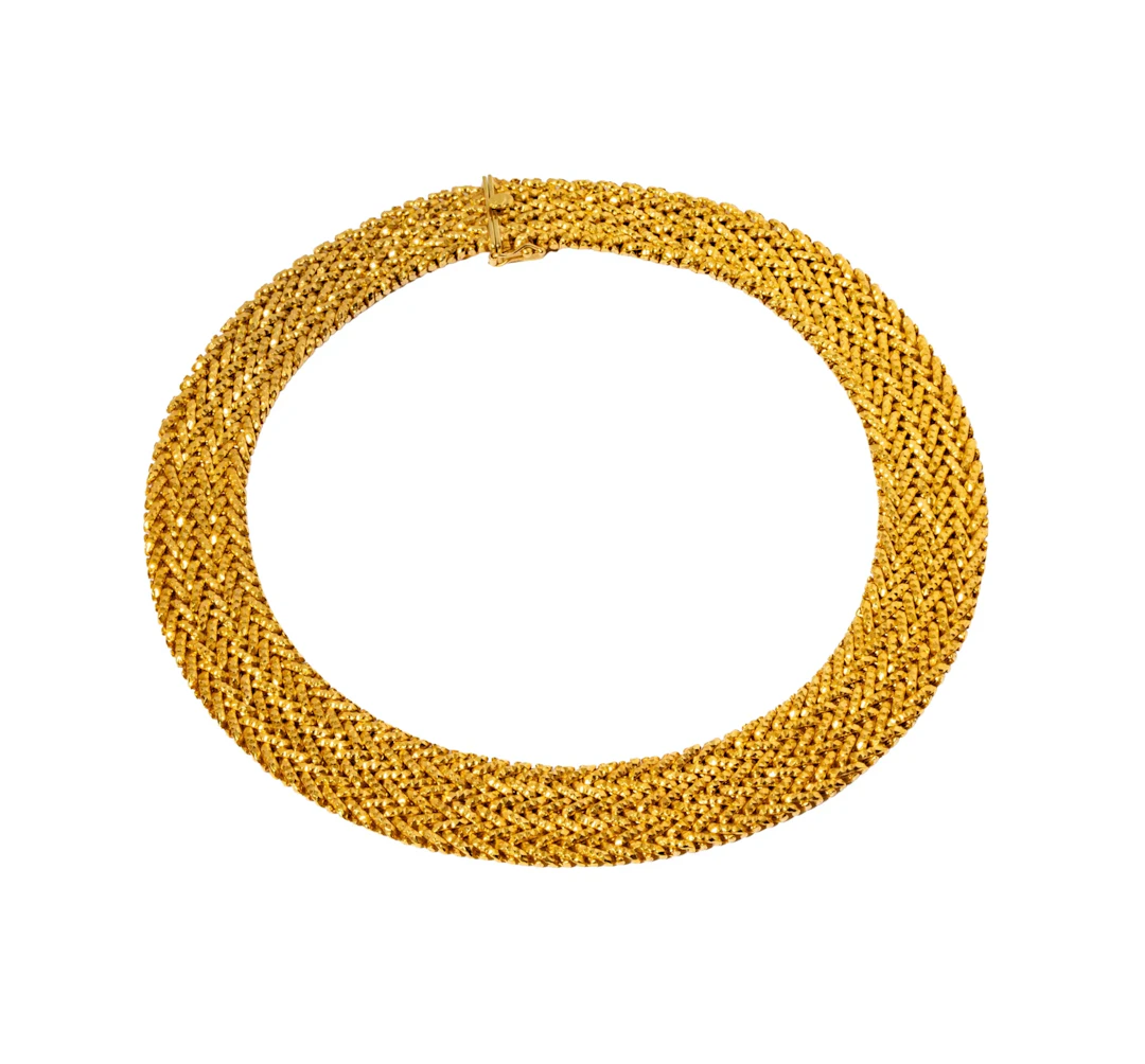 18 Karat Yellow Gold Chevron Choker