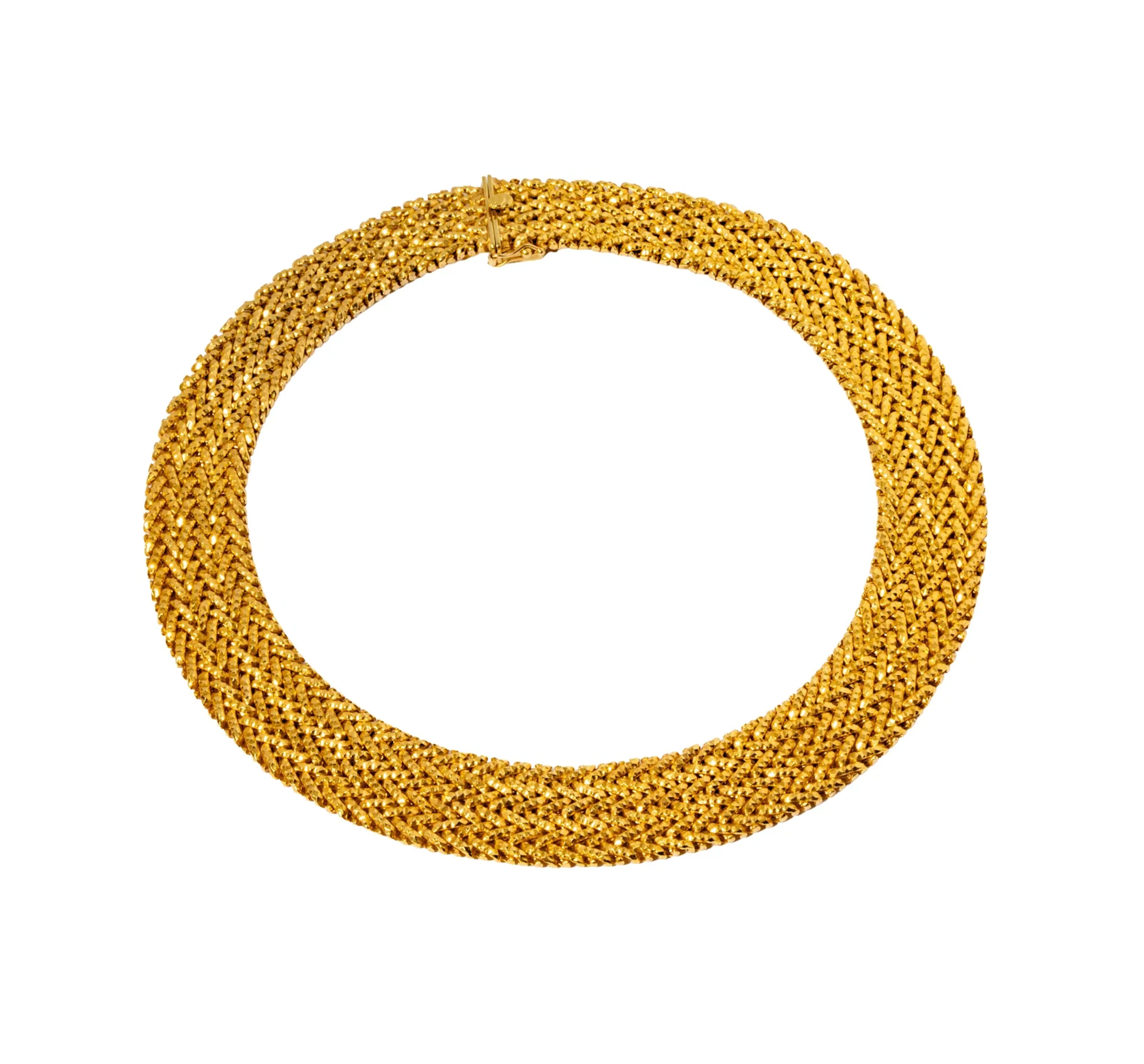 18 Karat Yellow Gold Chevron Choker
