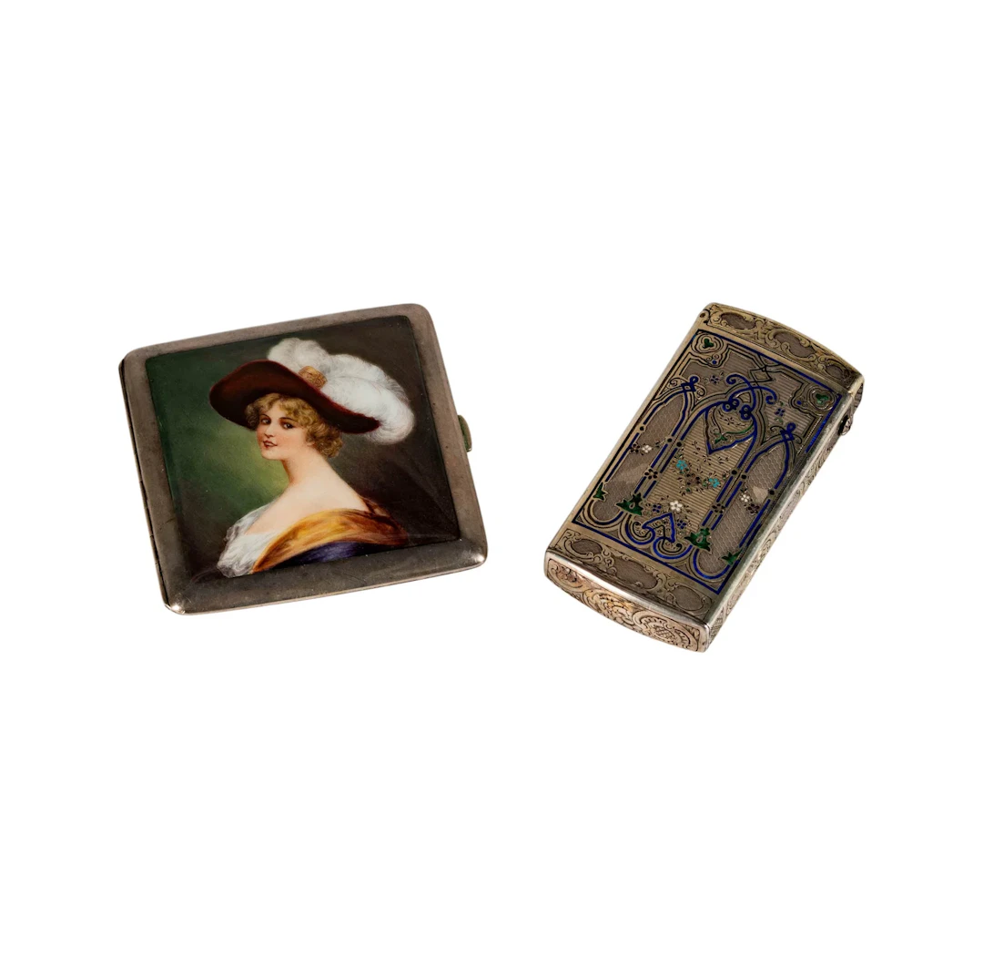Two French Silver and Enamel Boxes