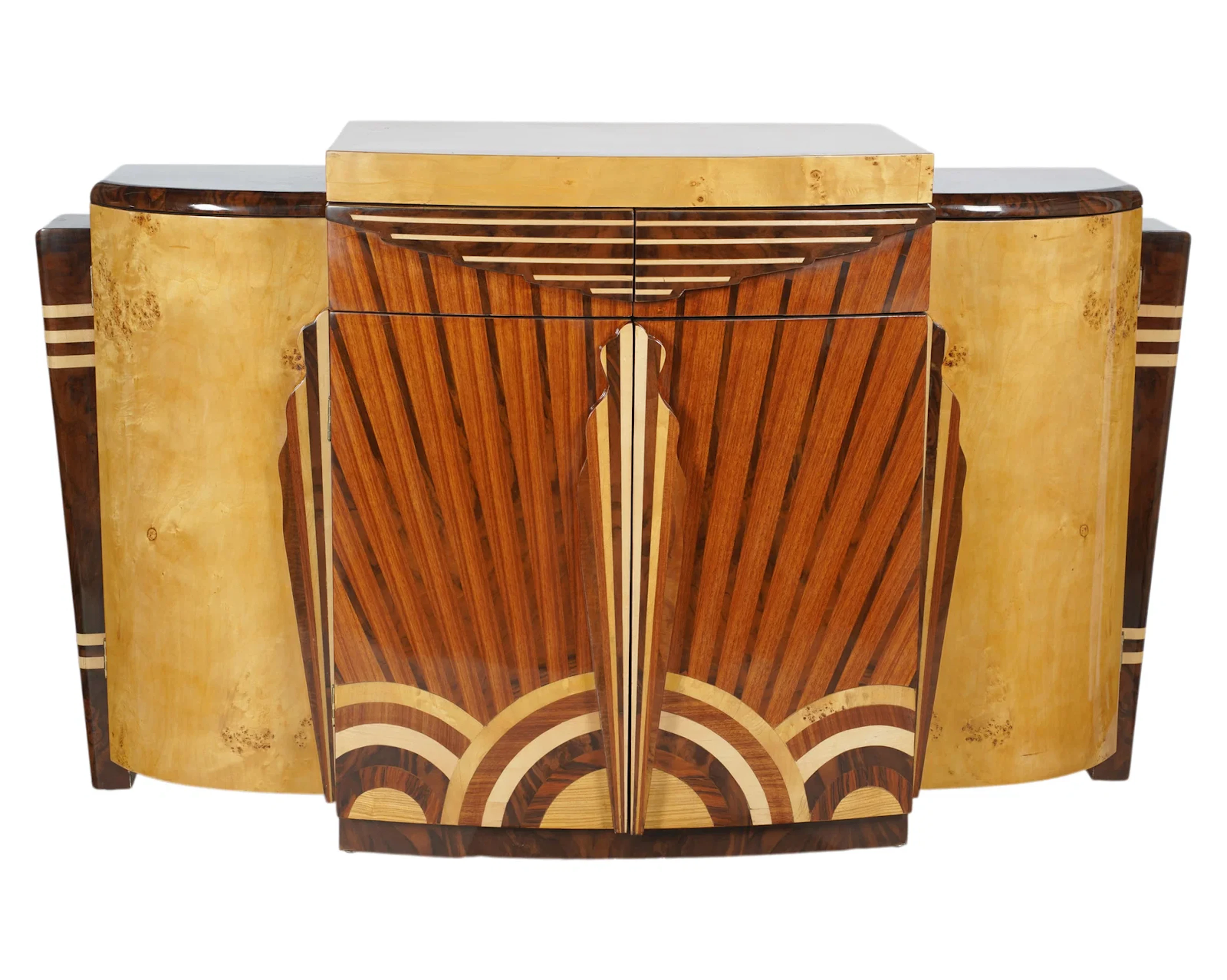 An Art Deco-Style Inlaid Side Cabinet