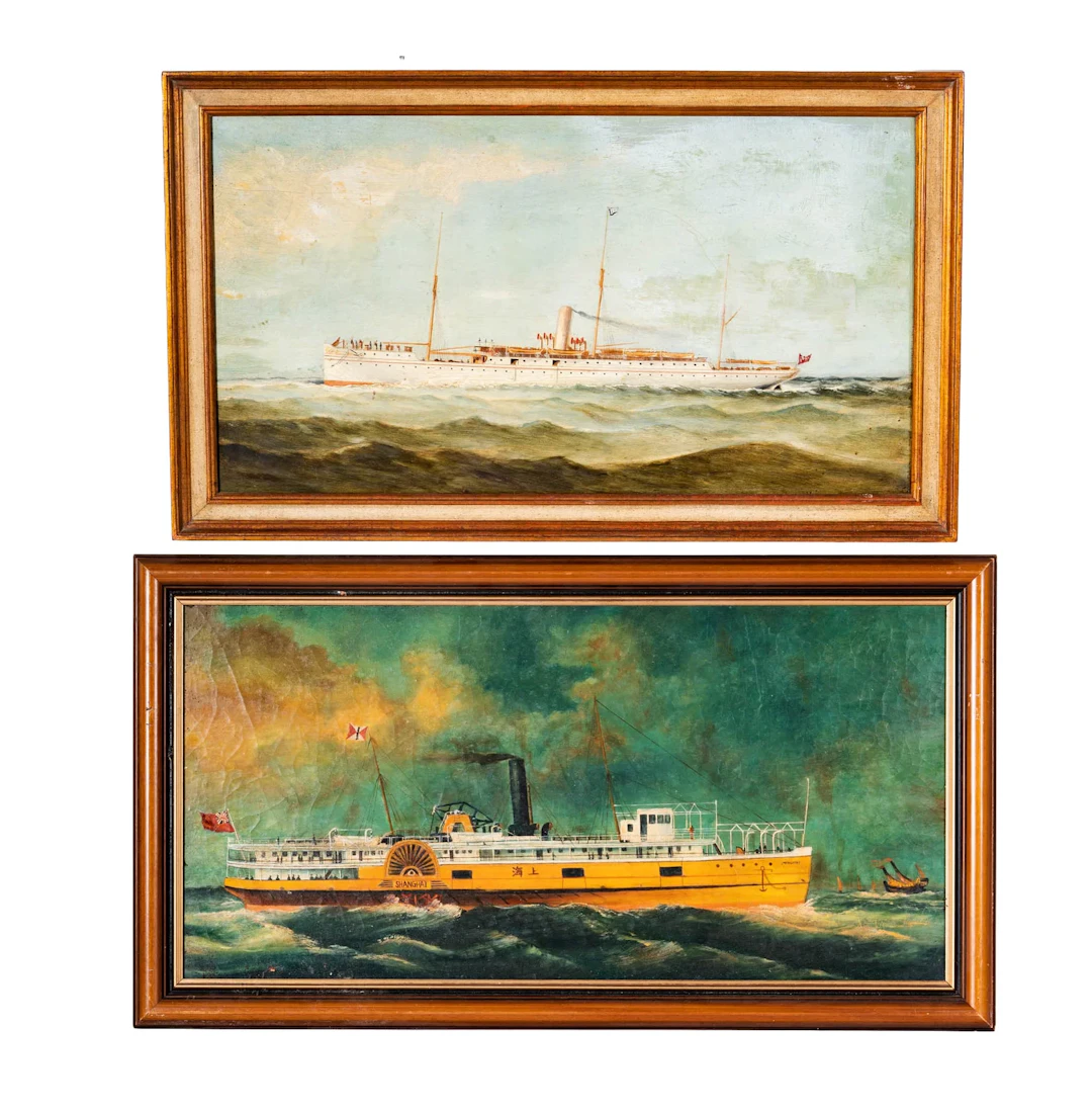 Two Chinese Export Steamship Paintings