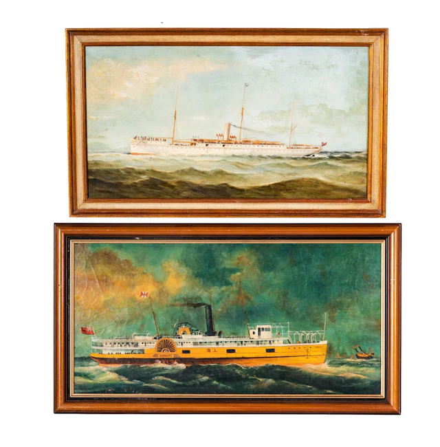 Two Chinese Export Steamship Paintings