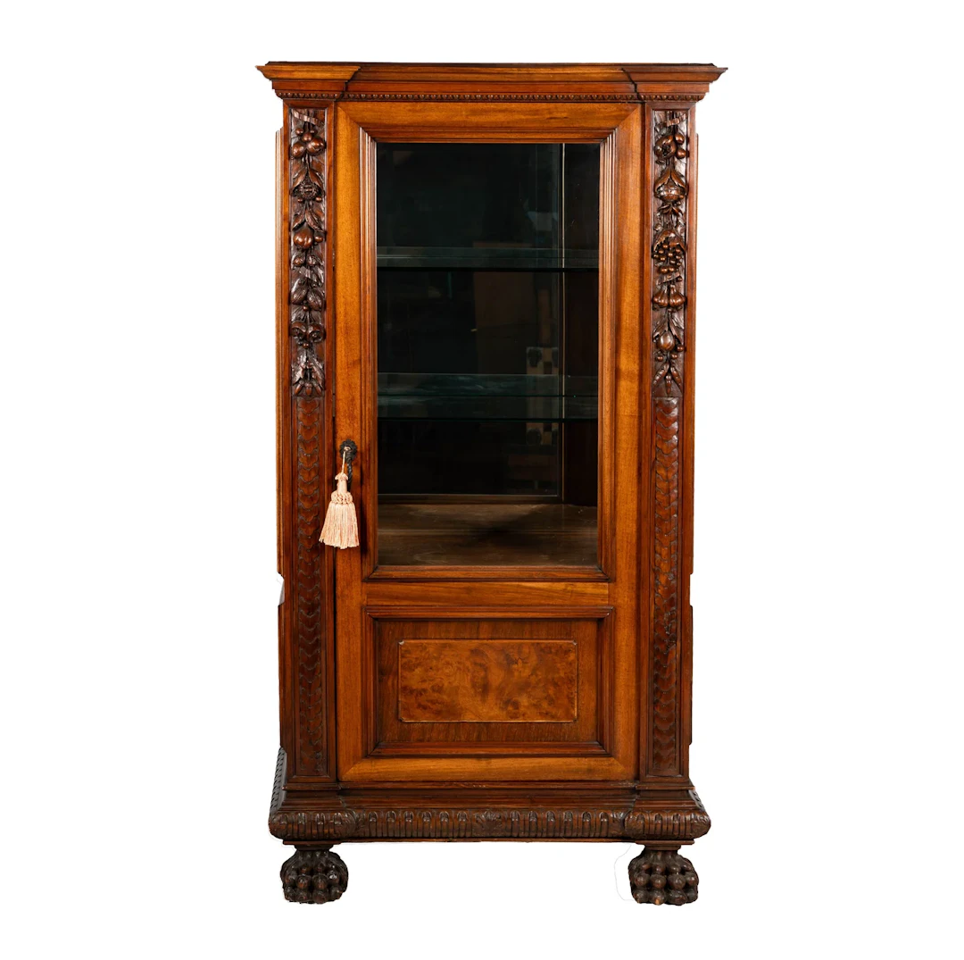 Renaissance Style Carved Display Cabinet