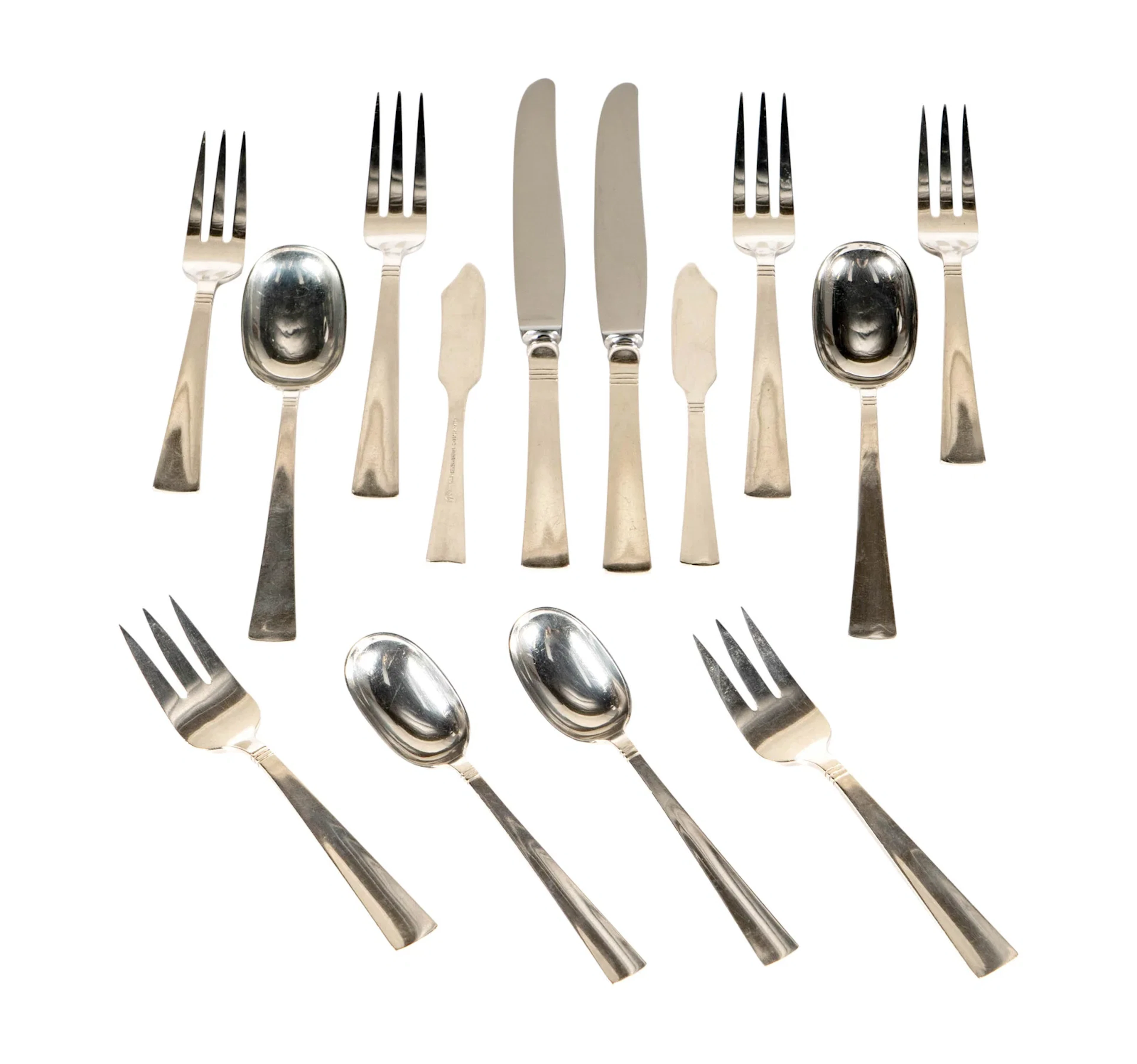 An Allan Adler Sunset Sterling Silver Flatware Service