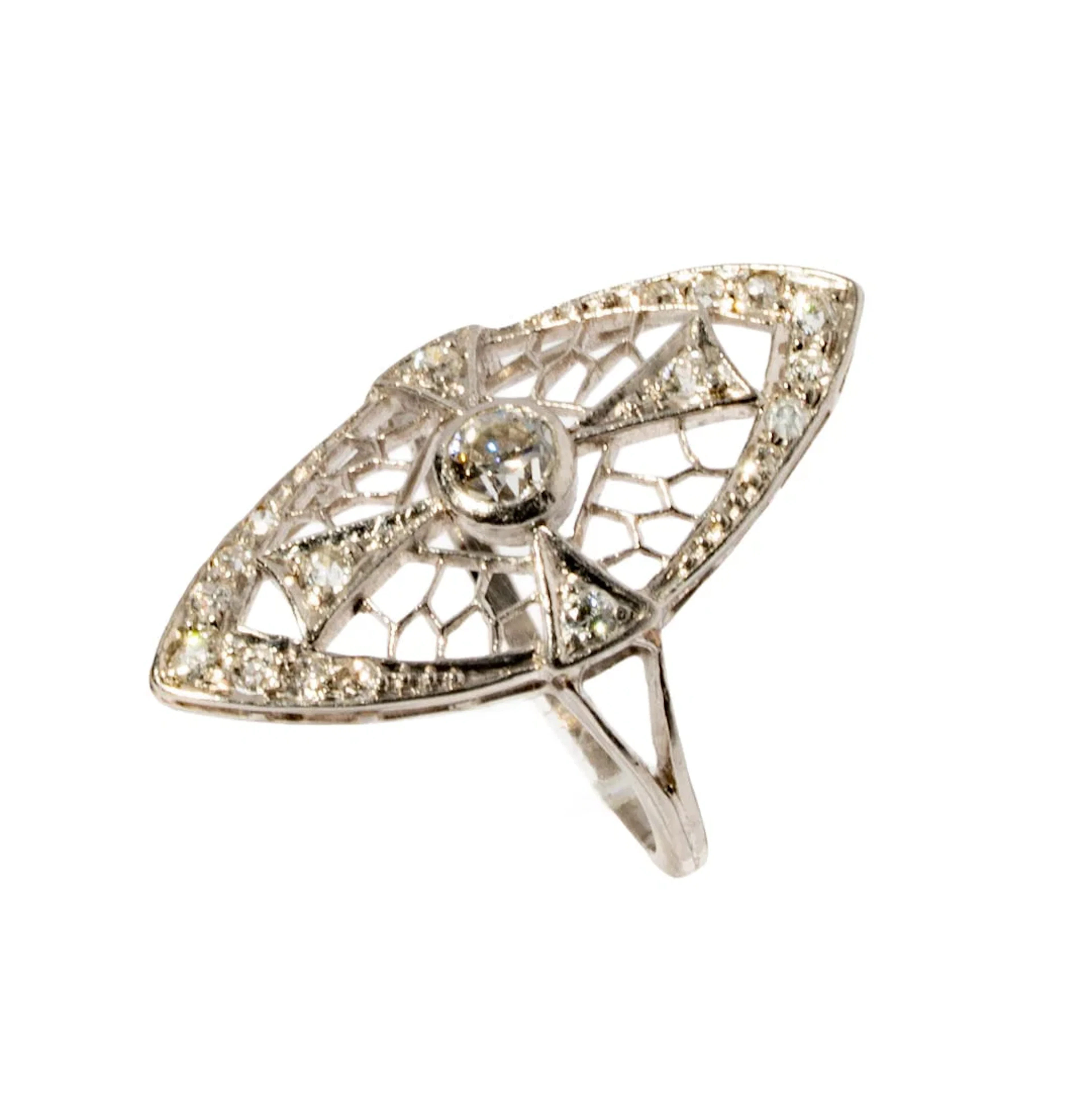 Art Deco Platinum and Diamond Ring