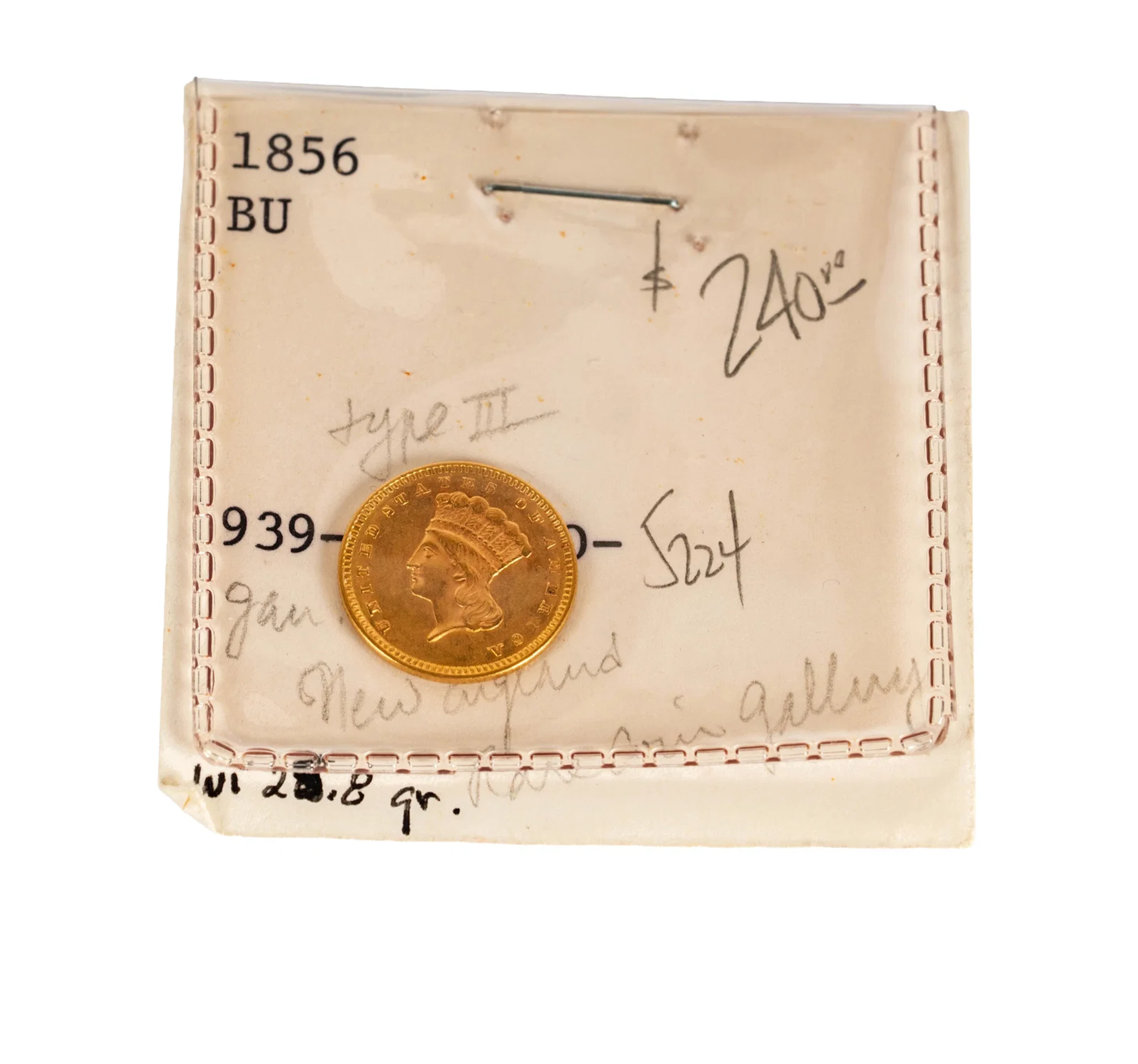 1856 US $1.00 Gold Coin