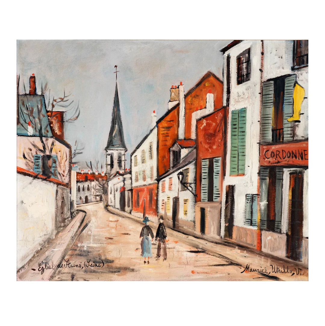 Maurice Utrillo, French 1883-1955, Rue Jean Durand et l'église, Stains