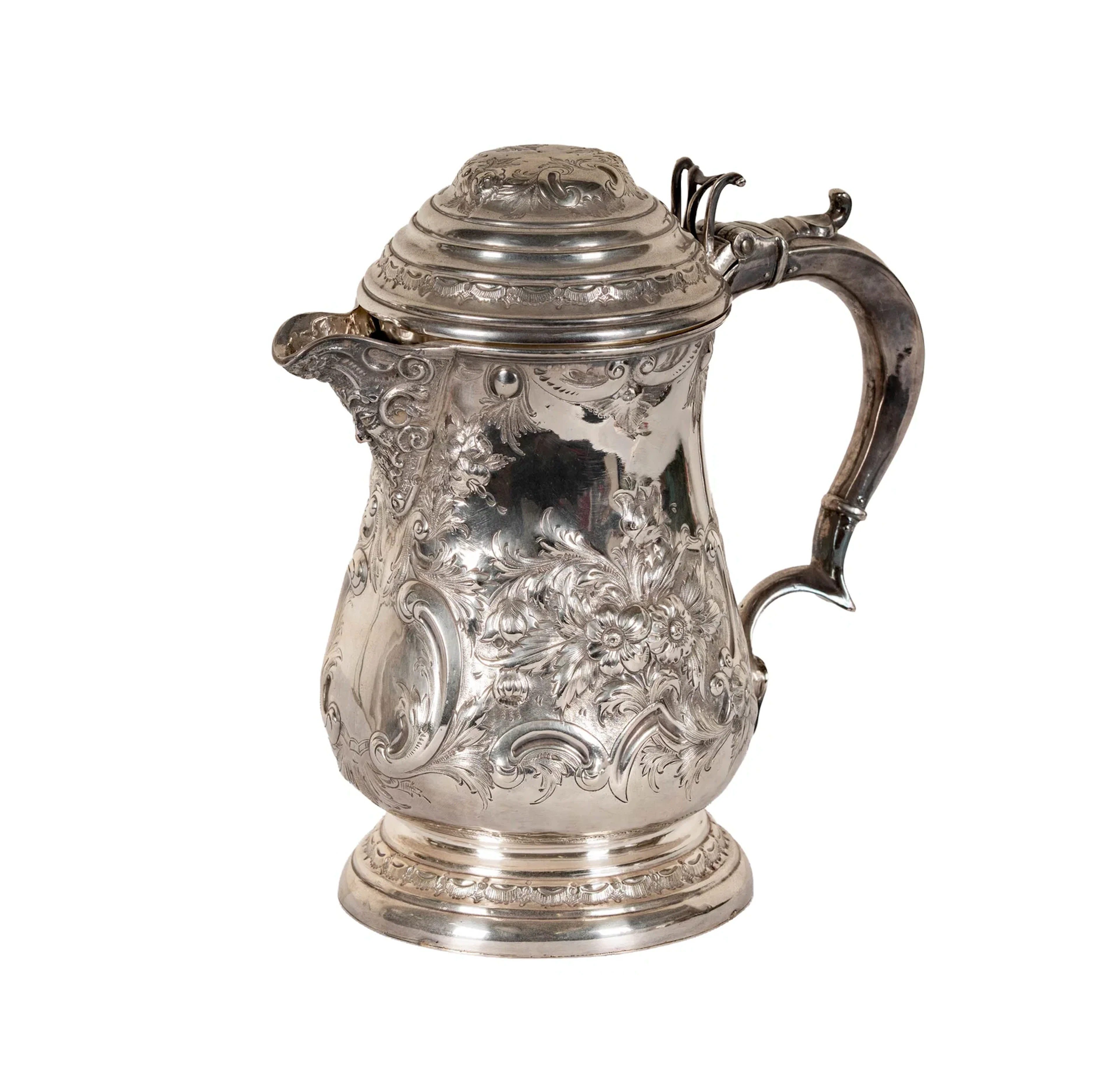 A Fondar Sterling Silver Repousse Covered Pitcher