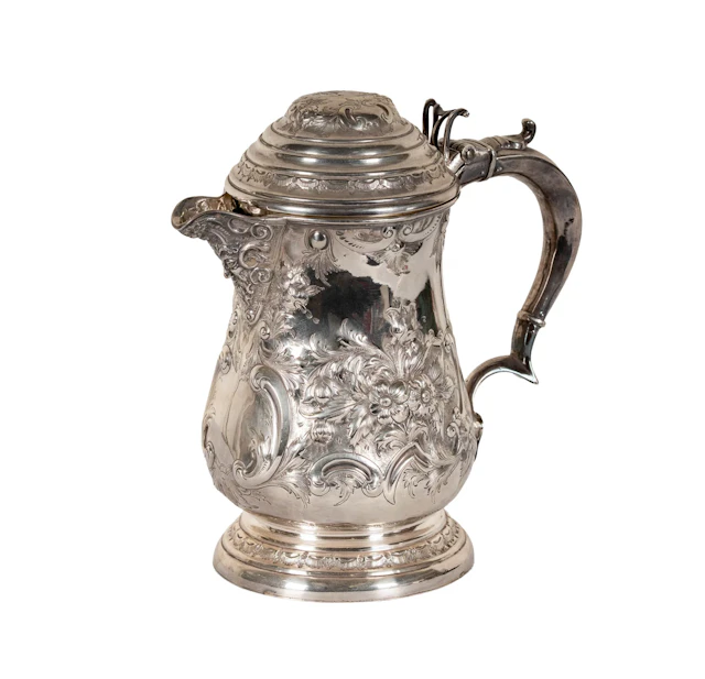 A Fondar Sterling Silver Repousse Covered Pitcher