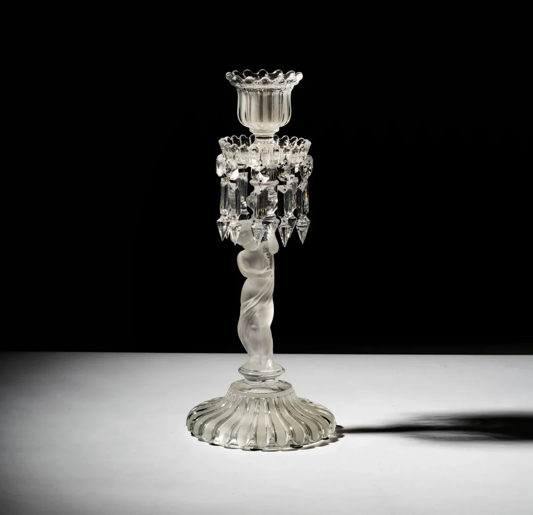 A Baccarat Enfant Crystal Candle Holder