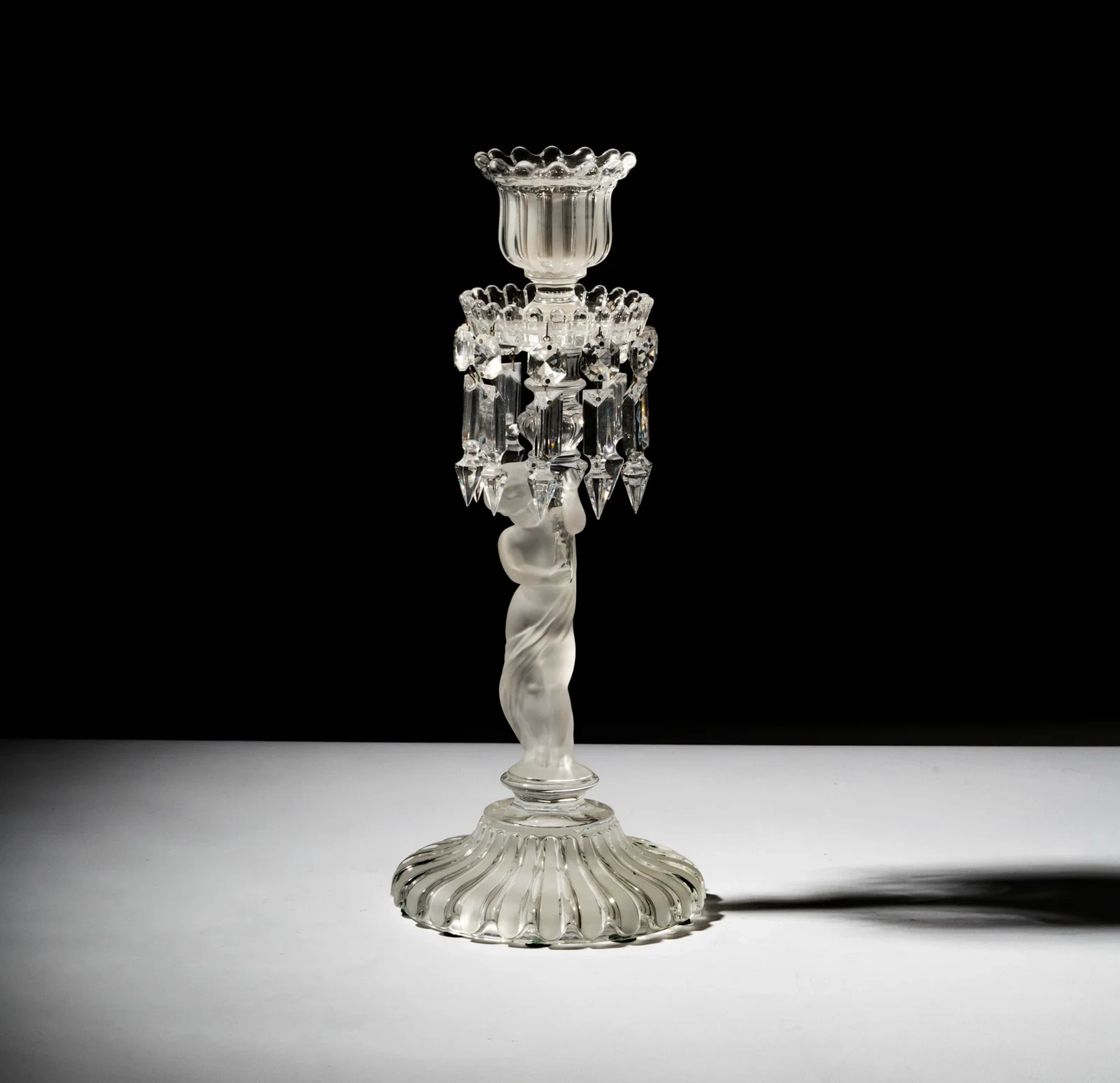 A Baccarat Enfant Crystal Candle Holder