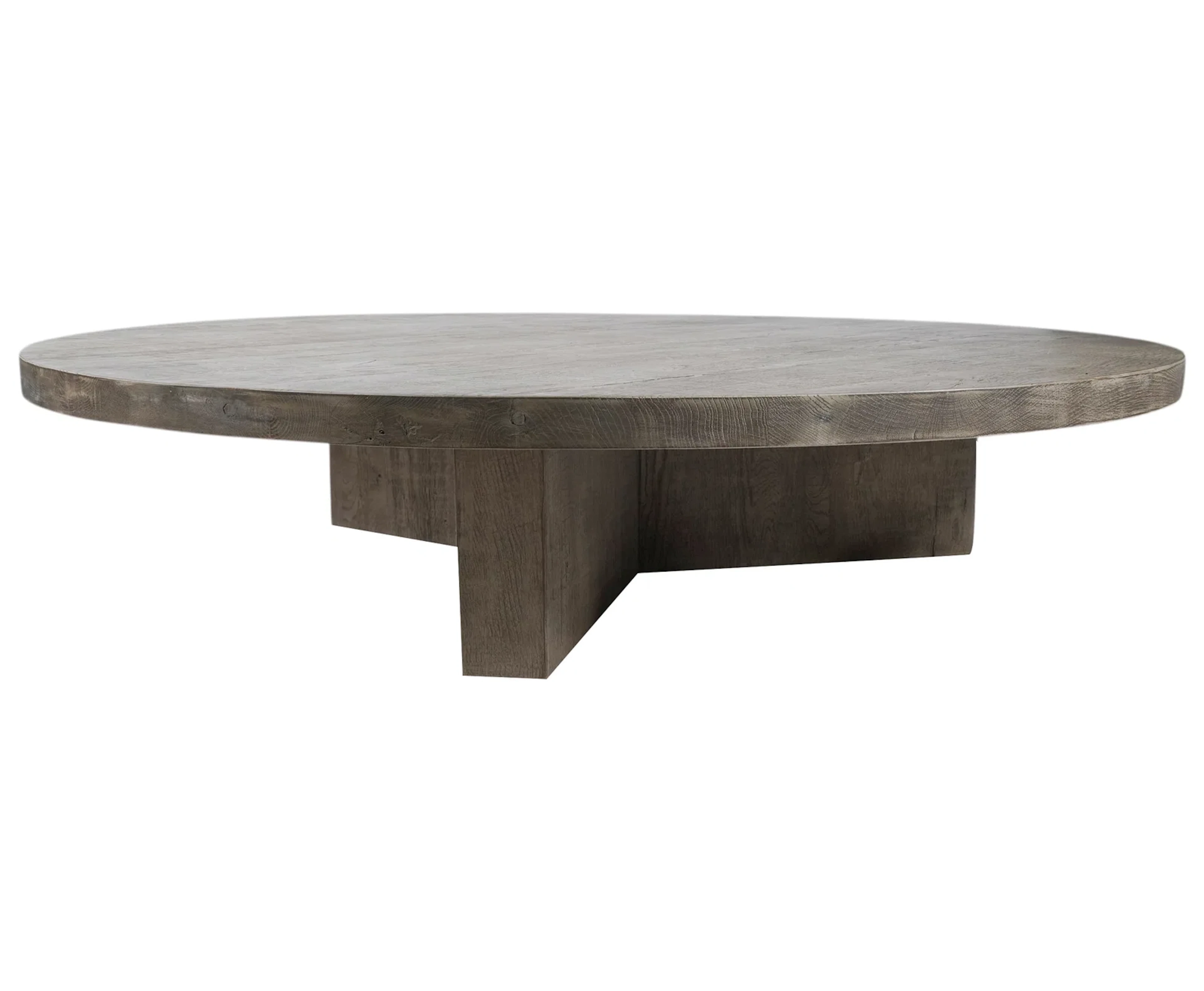 A Restoration Hardware Round Coffee Table