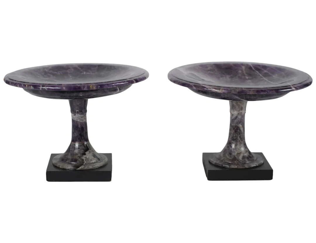 A Pair of English Amethyst Tazzas