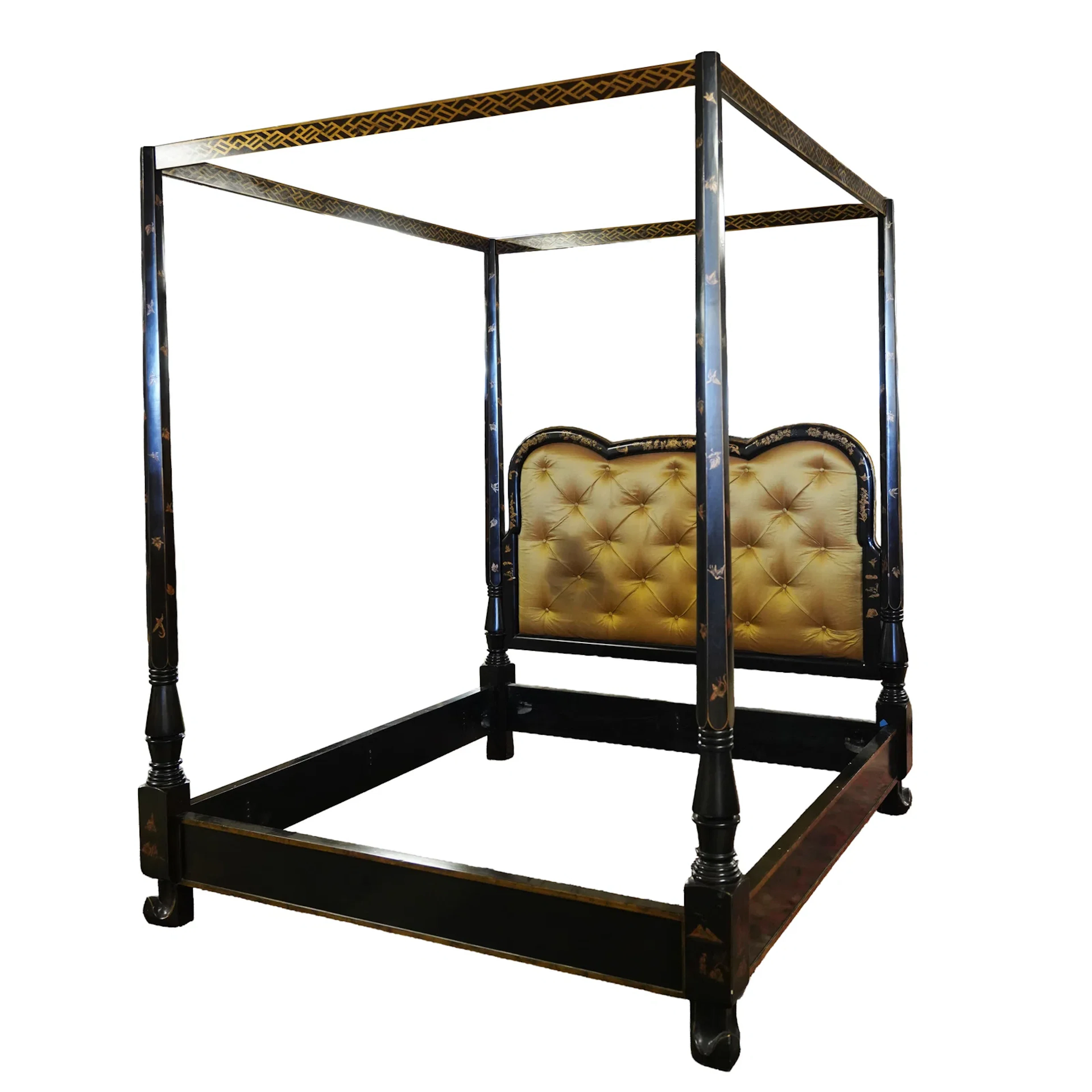 A Burton Ching Chinoiserie Poster Bed