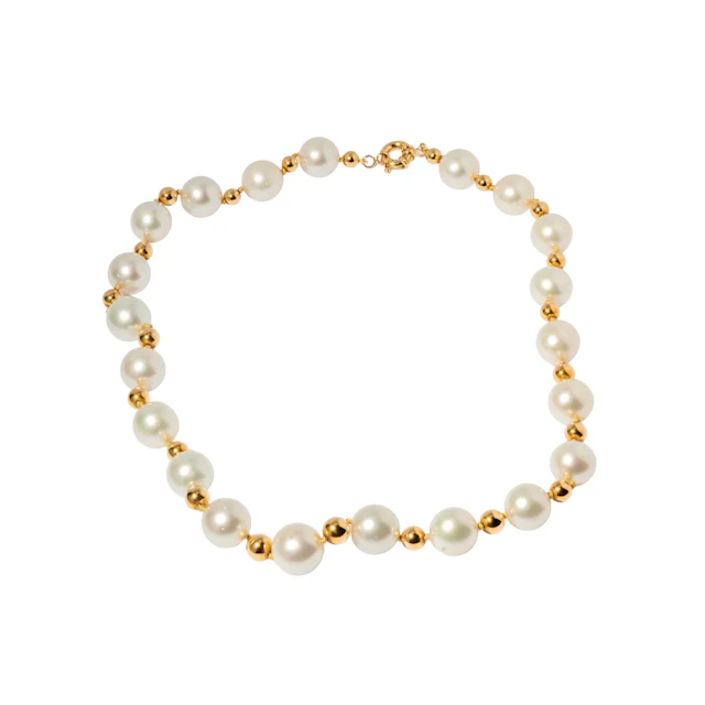 18-Karat Yellow Gold South Sea Pearl and Gold Necklace