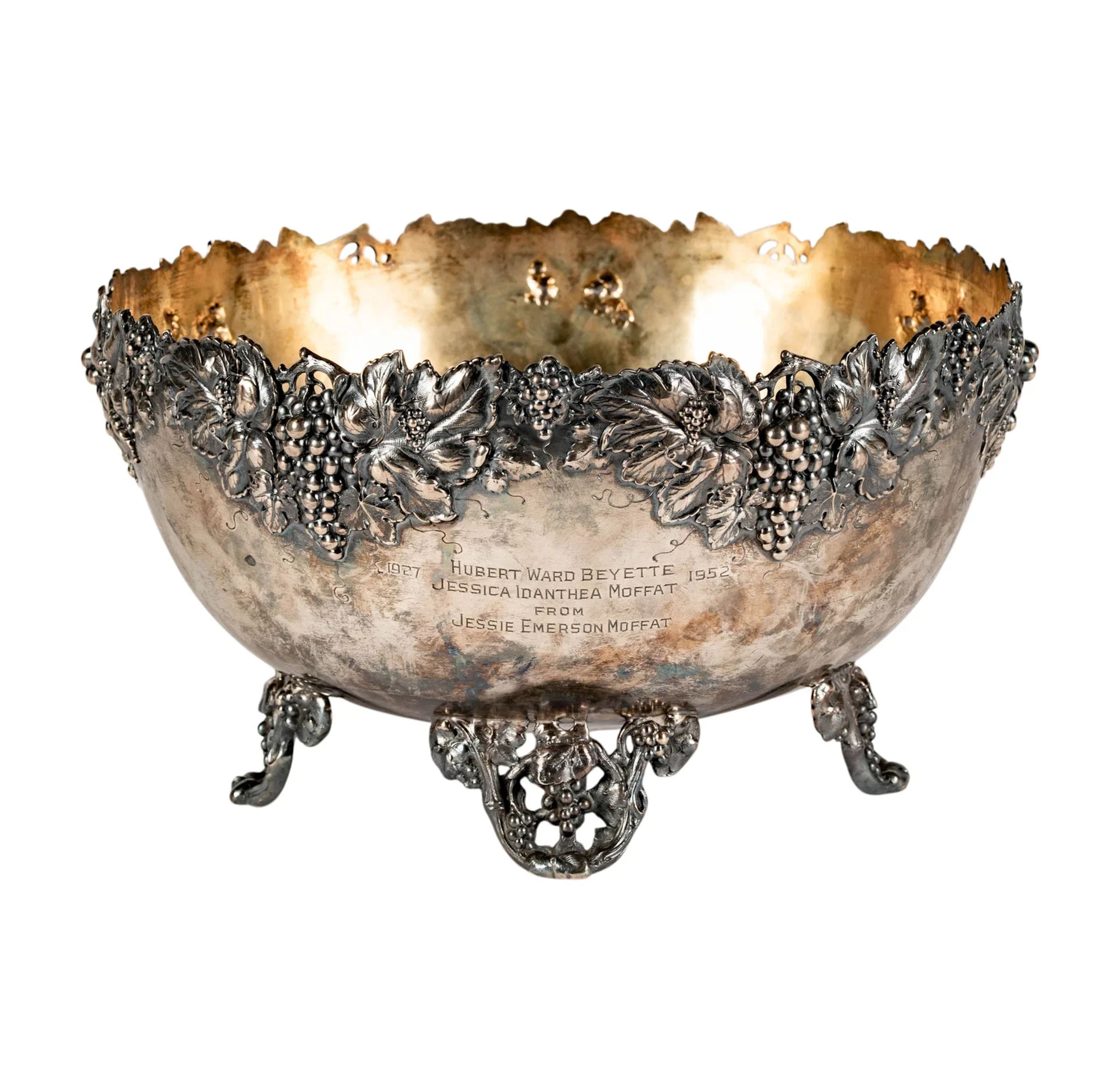 A Sterling Silver Repousse Punch Bowl