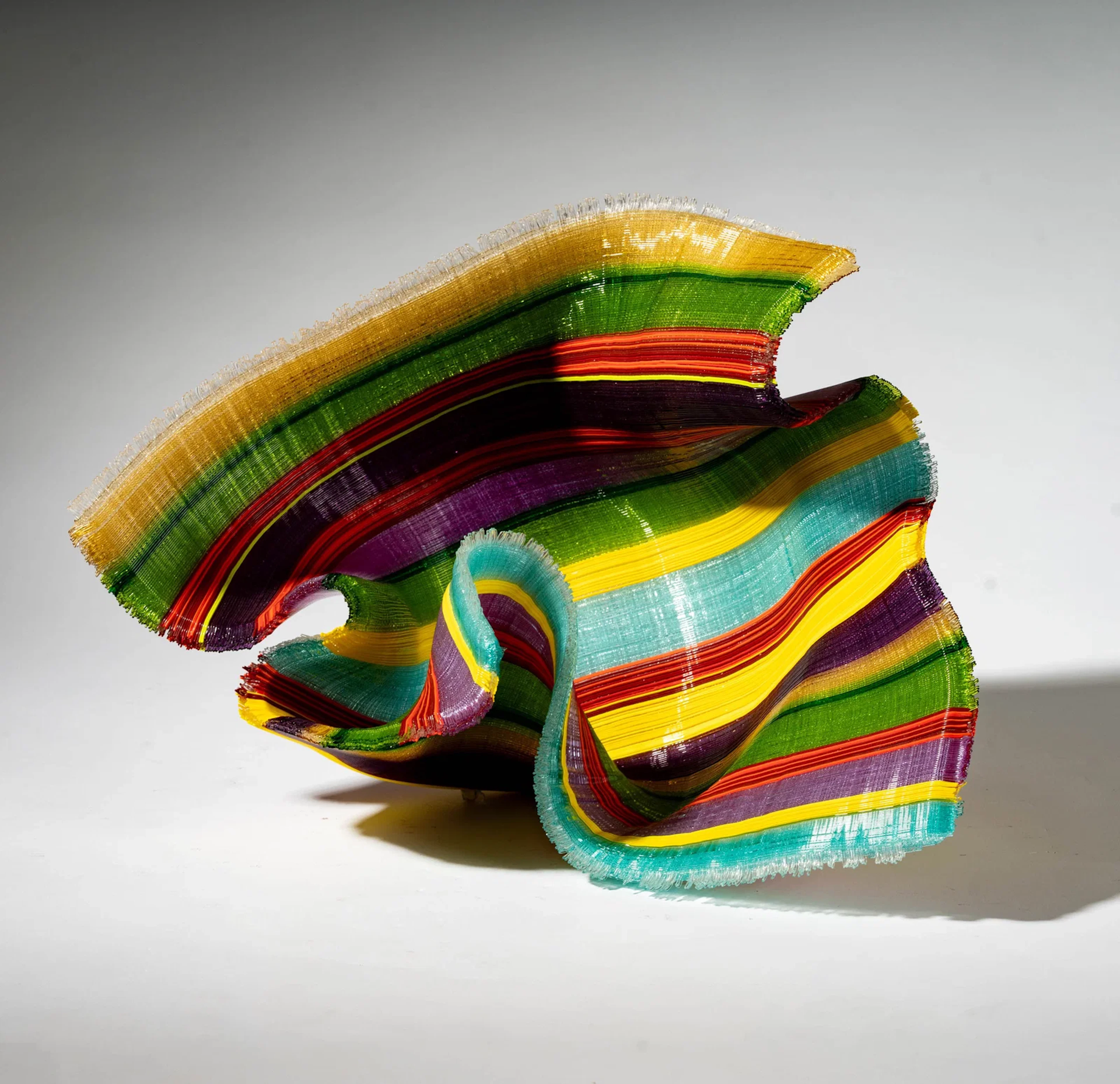 Carole Perry, American 20th Century, Fused Glass Tapestry Bowl